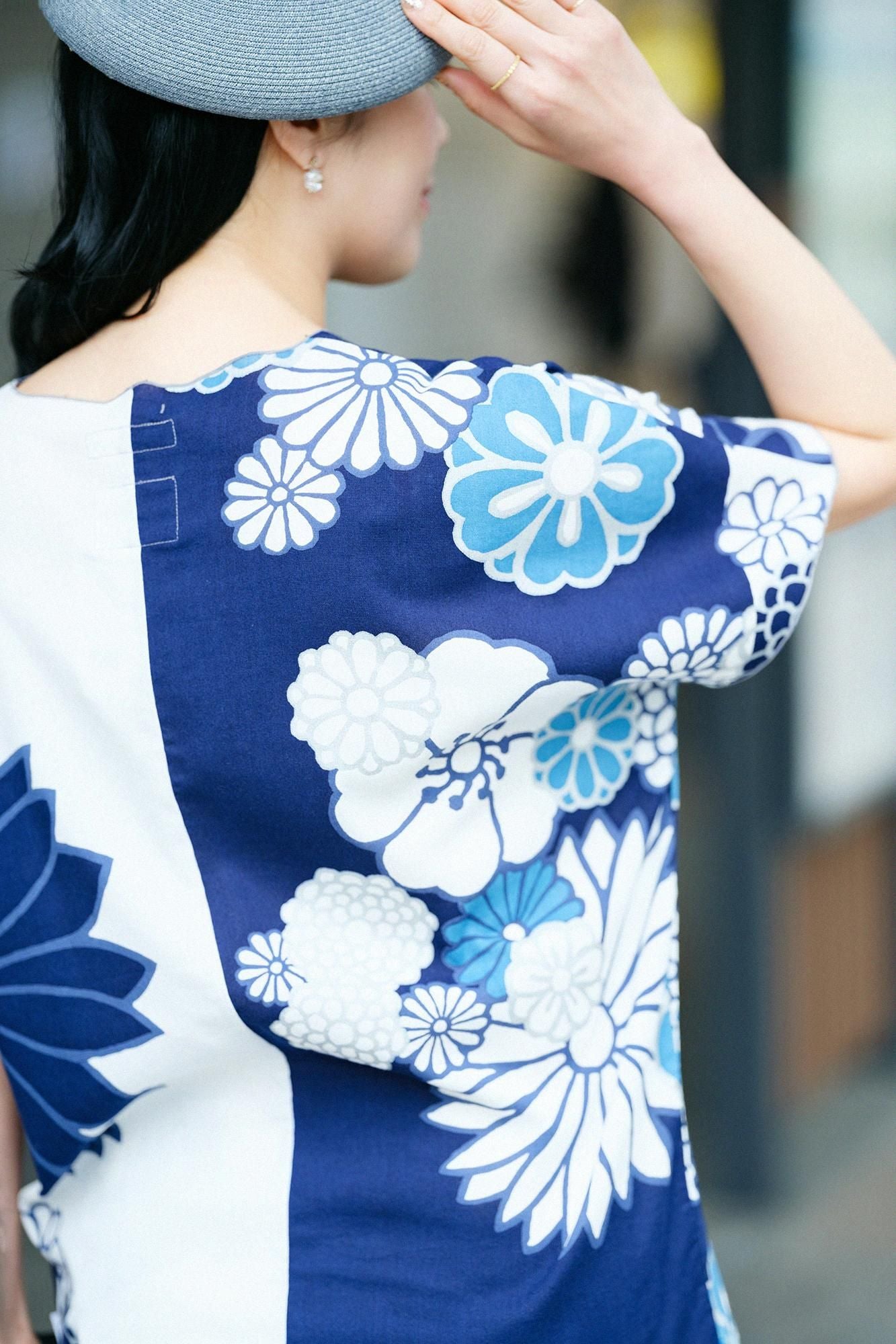 高島縮棉 40/40 短袖上衣/金襴緞子 涼