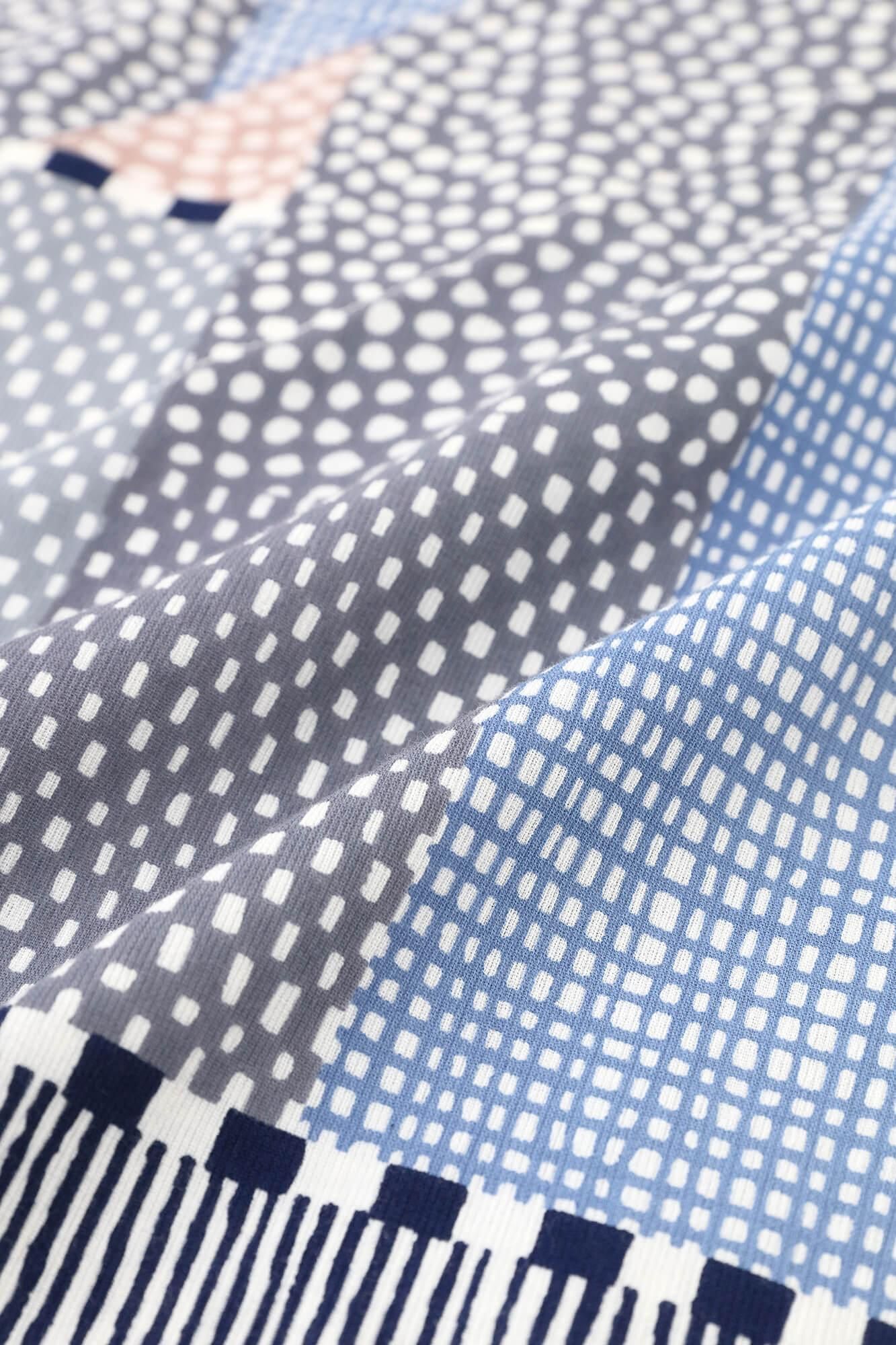 高島縮棉 40/40 V領上衣/點線