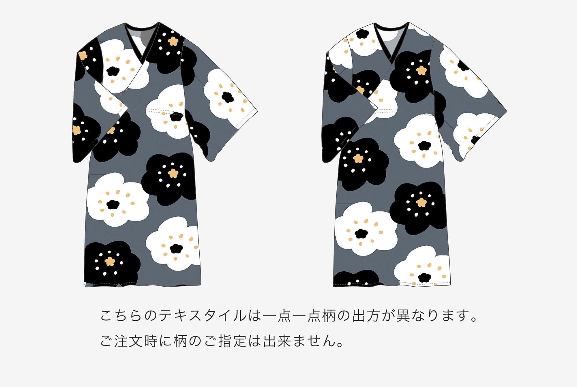 【Online】Double V-neck Summer Kimono Dress(Ryoi)/Smile Dark Grey(Koihai)