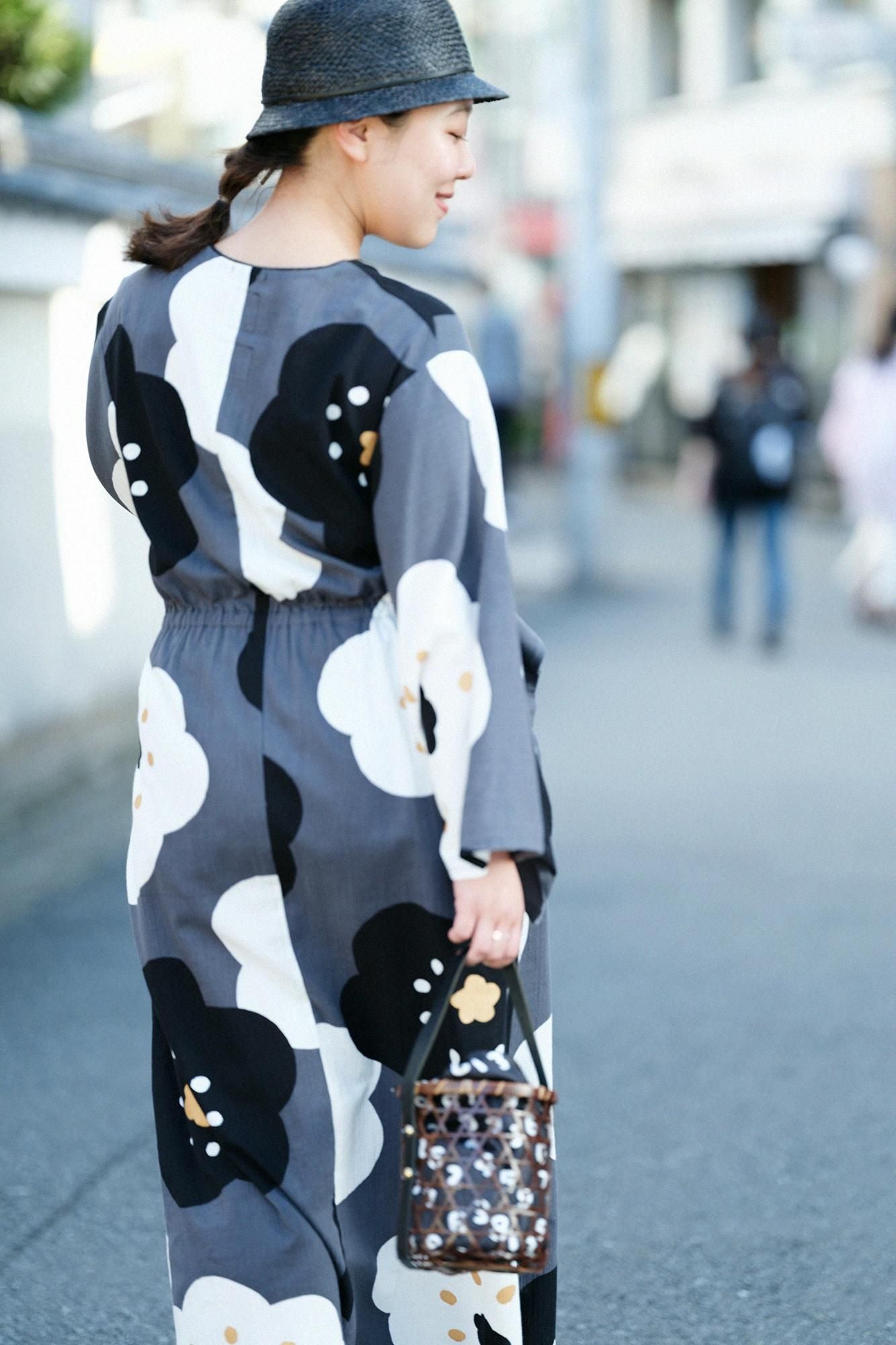 【Online】Double V-neck Summer Kimono Dress(Ryoi)/Smile Dark Grey(Koihai)