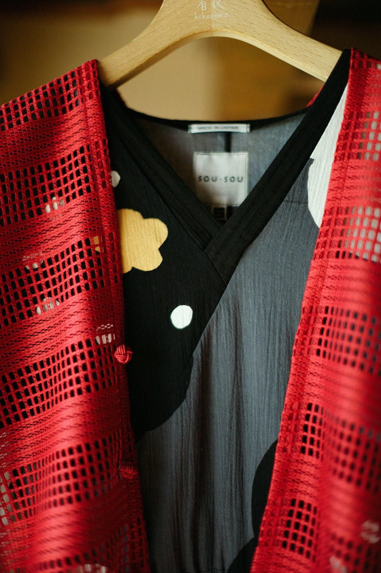 【Online】Double V-neck Summer Kimono Dress(Ryoi)/Smile Dark Grey(Koihai)