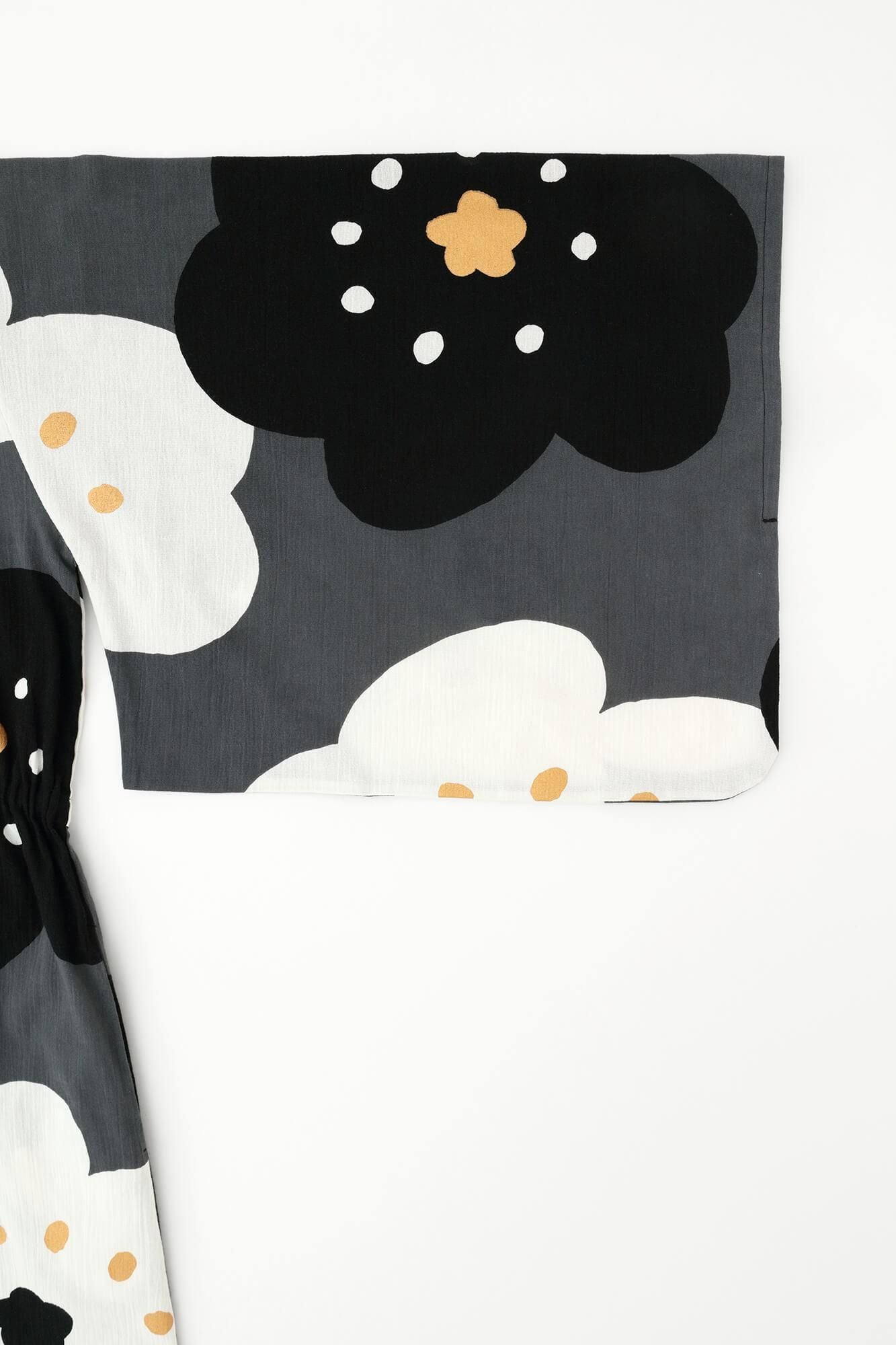 【Online】Double V-neck Summer Kimono Dress(Ryoi)/Smile Dark Grey(Koihai)