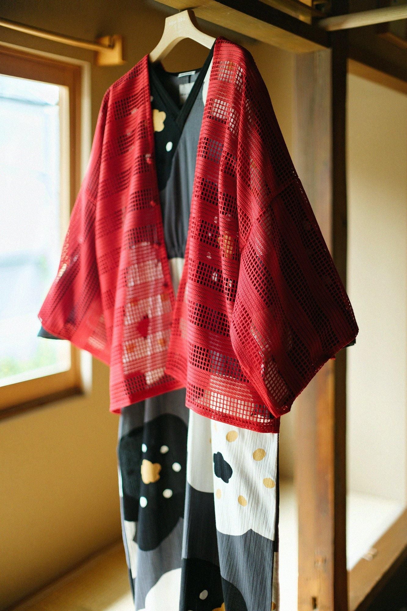 【Online】Double V-neck Summer Kimono Dress(Ryoi)/Smile Dark Grey(Koihai)