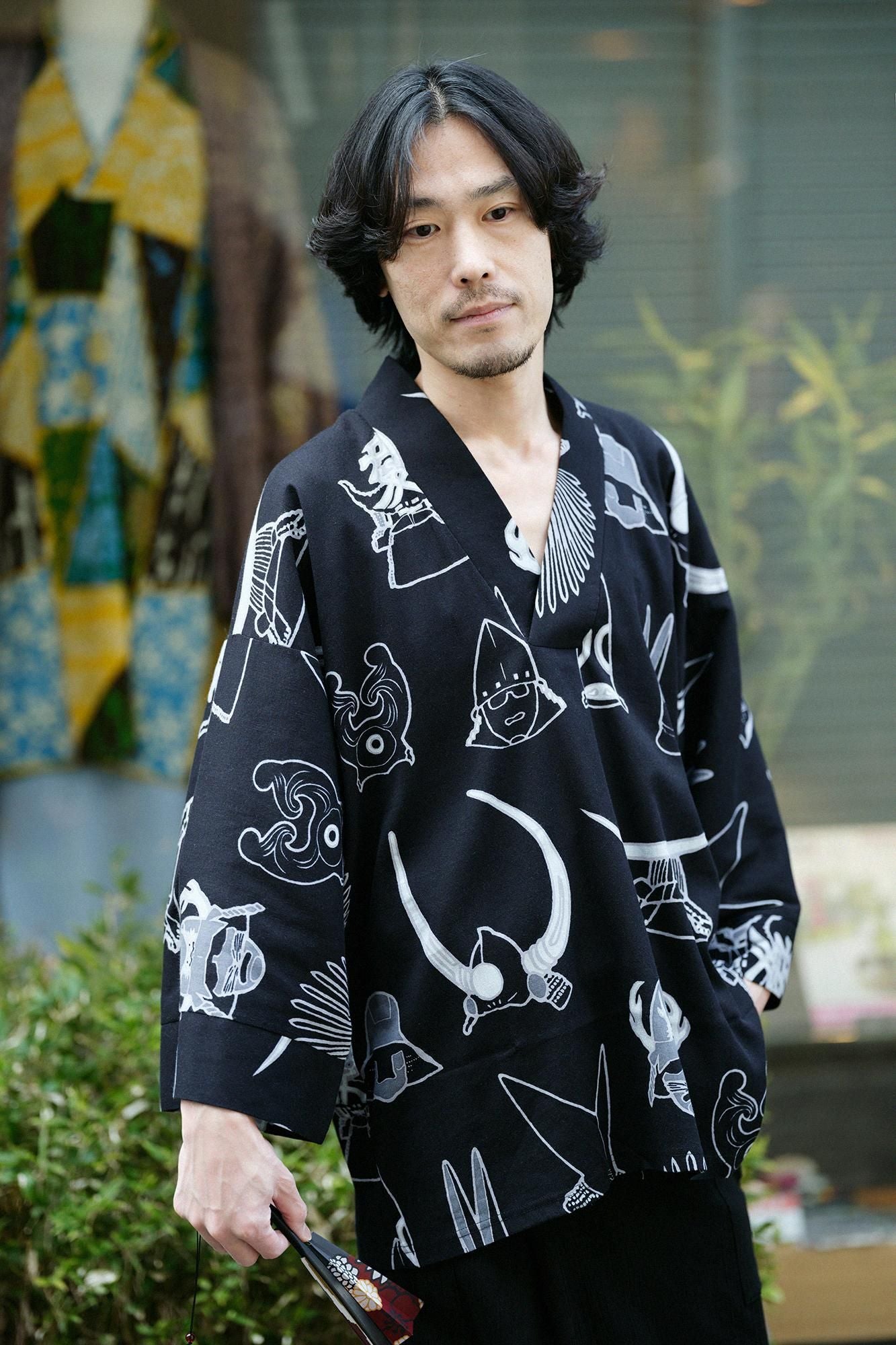 Chizimi Cotton 40/40 Fubi Kimono Shirt/Helmet