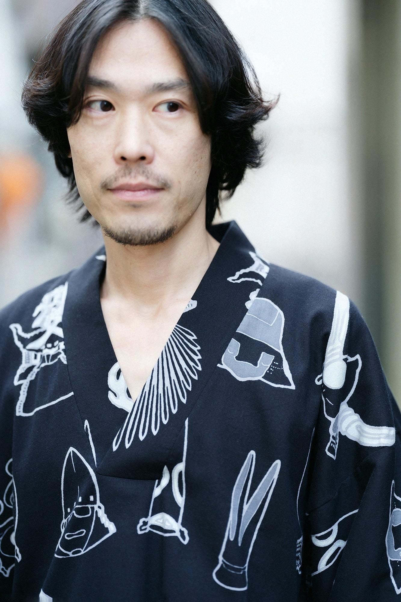 Chizimi Cotton 40/40 Fubi Kimono Shirt/Helmet