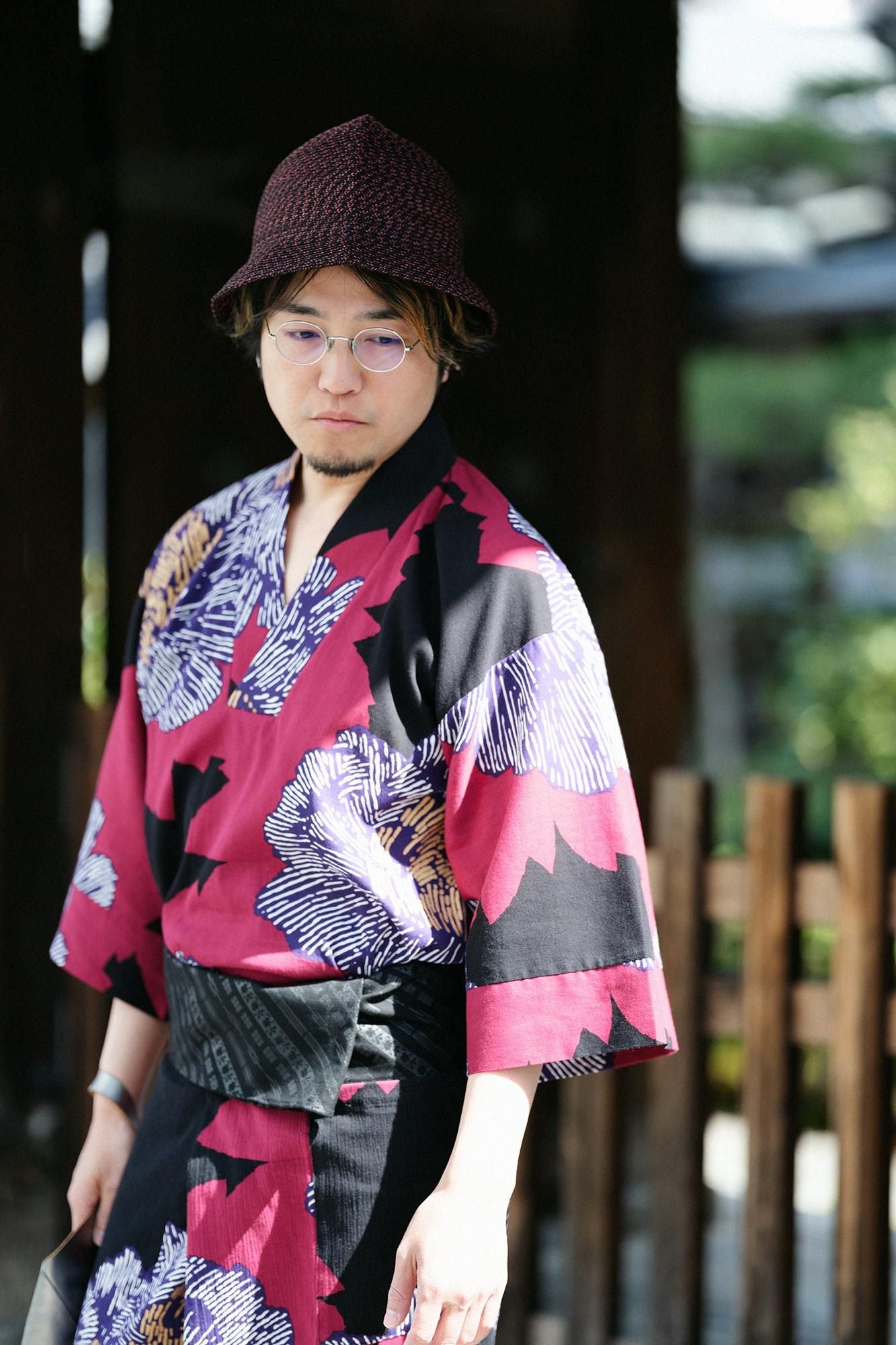 Chizimi Cotton 40/40 Fubi above/Peony Light