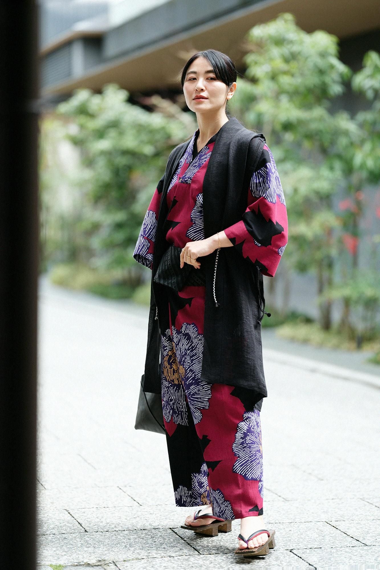 Chizimi Cotton 40/40 Fubi above/Peony Light