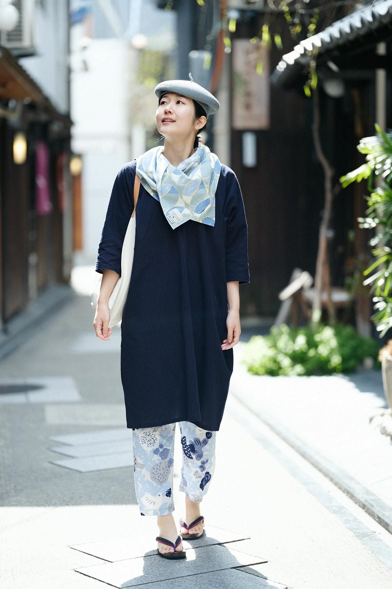 伊勢木綿 くびまき 短丈/輪(わ)つなぎ 水影(みずかげ)