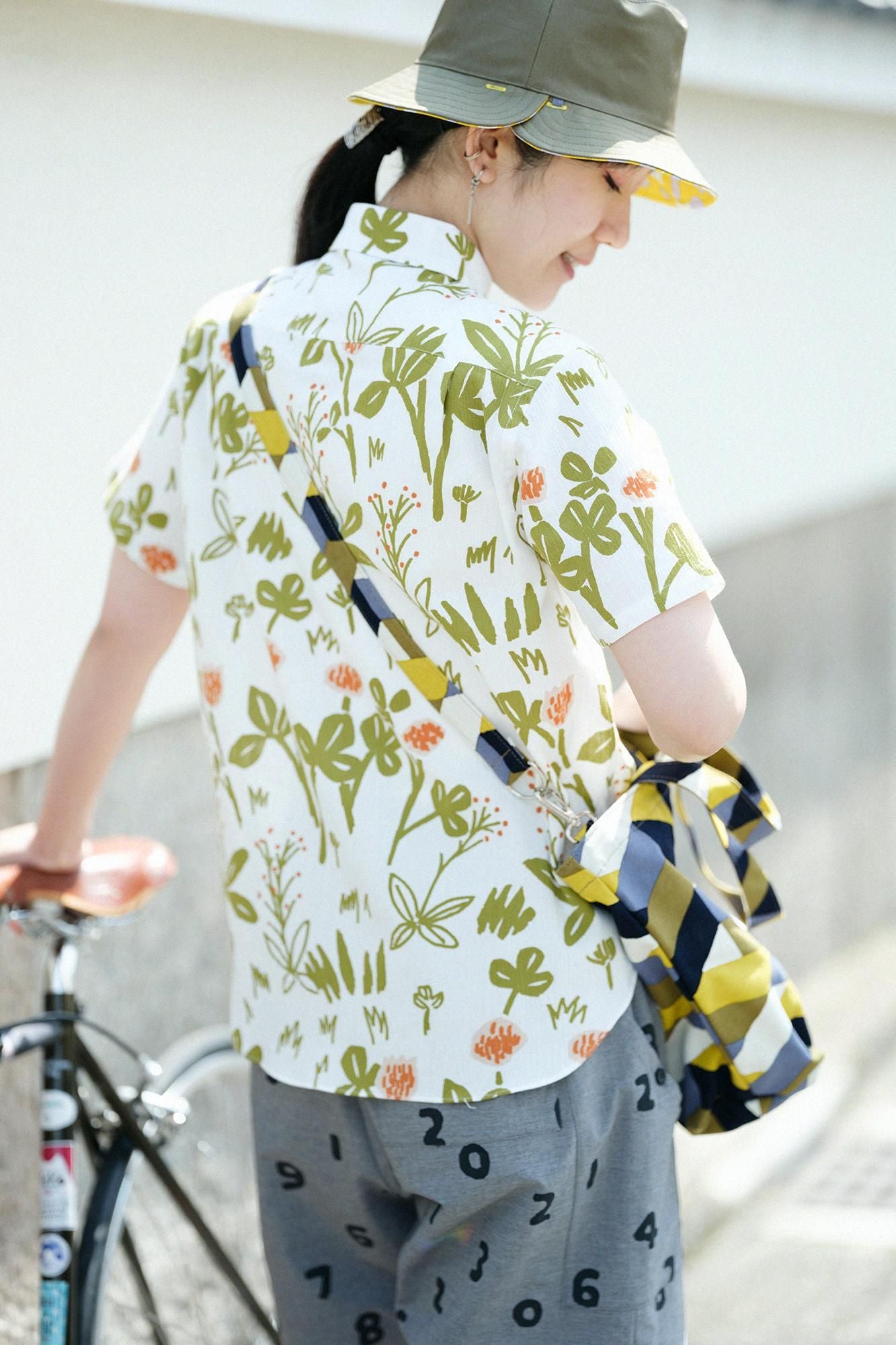 【期間限定10%OFF】高島縮棉 20/20短袖襯衫/花(※預計於4月29日~5月2日左右發貨)