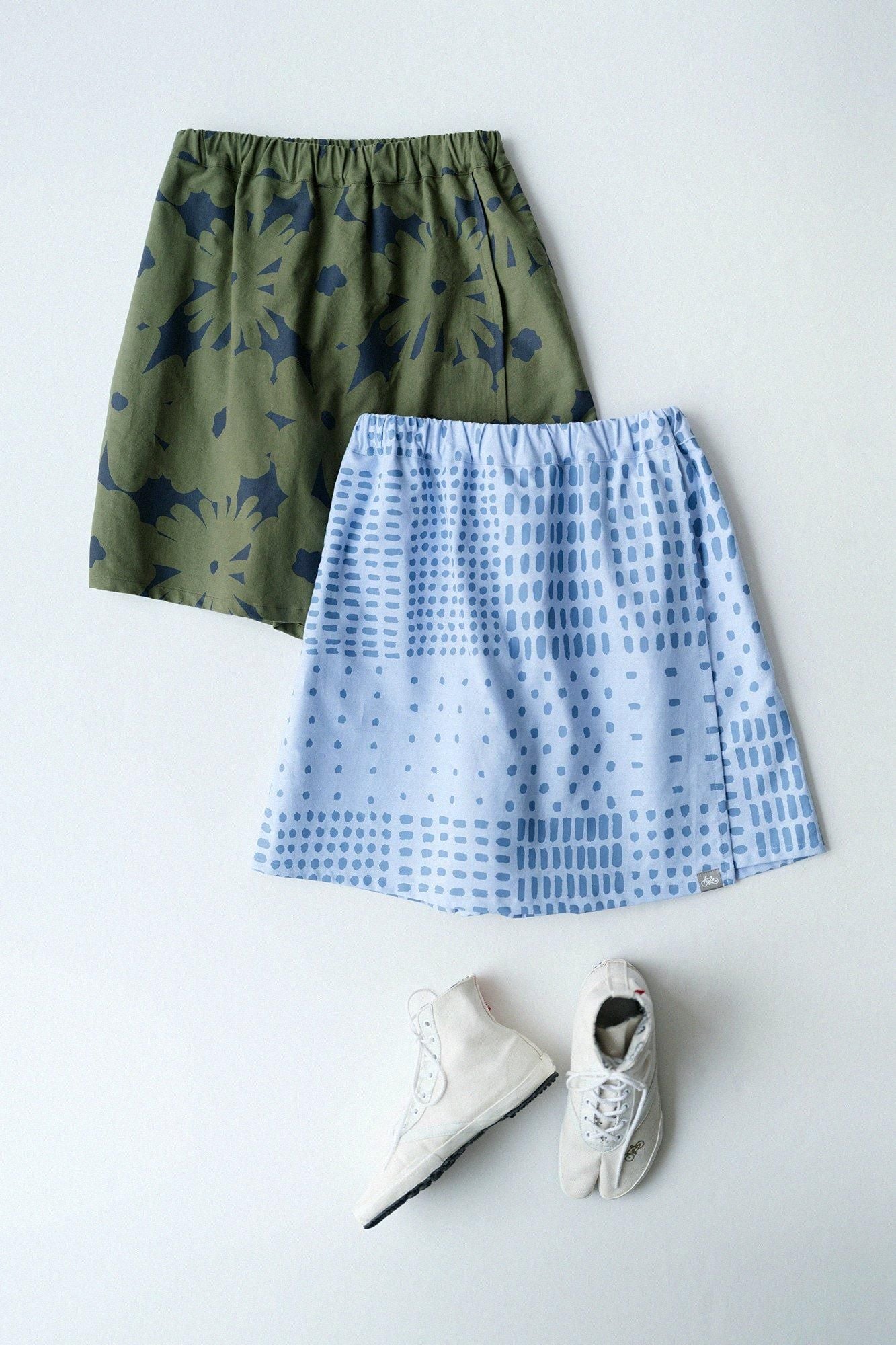 棉和紙 BIKE 裙褲/敷石 淡水藍色