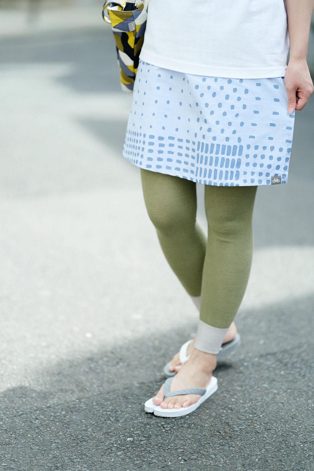 棉和紙 BIKE 裙褲/敷石 淡水藍色