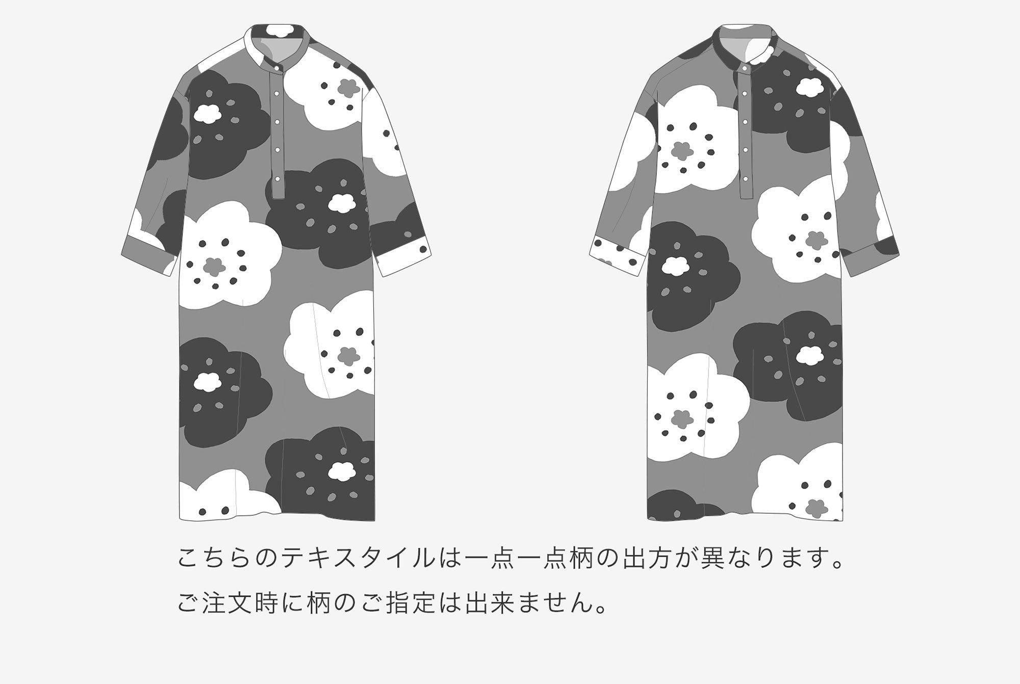 高島縮 20/20 H.N.グランシャツワンピース 6分袖/ほほえみ