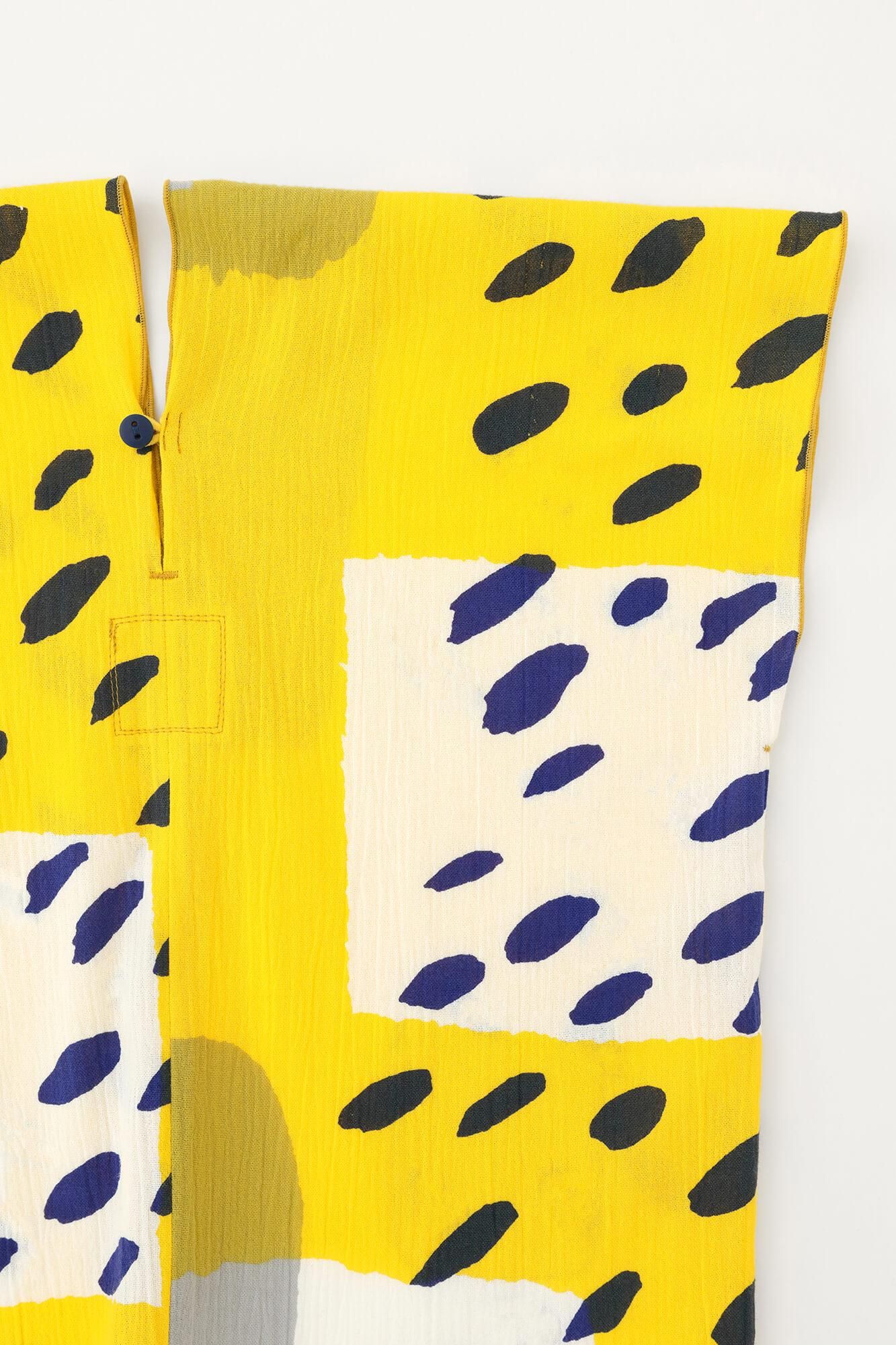 ●高島縮棉20/20方形上衣/黃色胡同