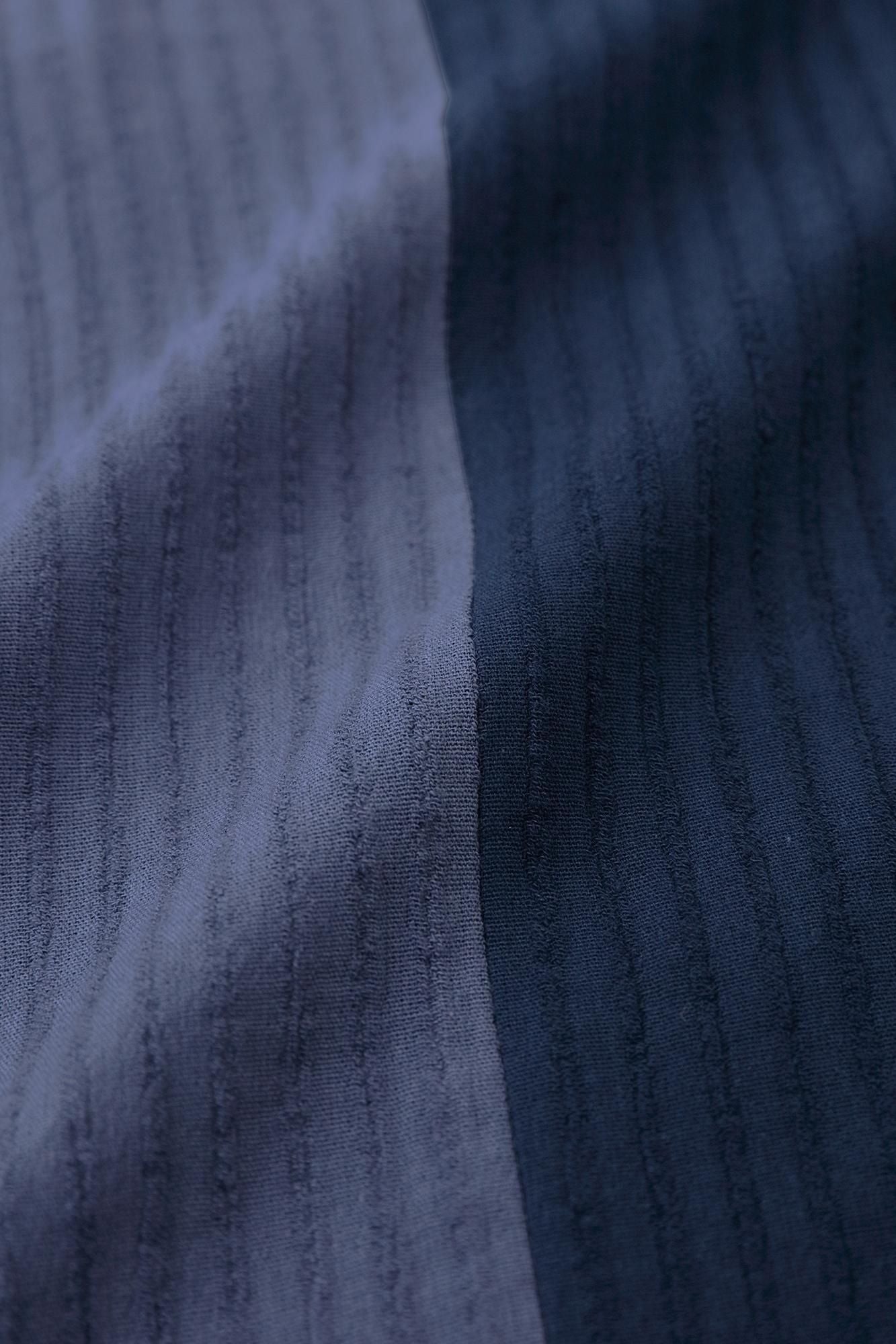 ● Chizimi Cotton 40/20 Akiha Rectangular Dress / Blue Bi-color x Light Blue