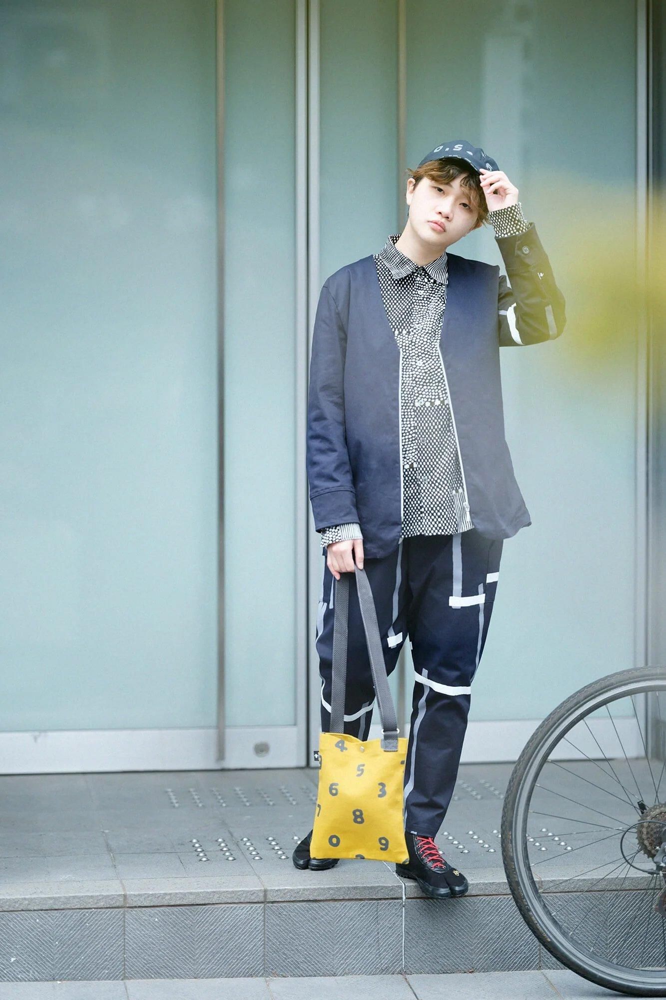 帆布 サコッシュ 小/SO-SU-U 芥子色(からしいろ)×濃灰(こいはい)