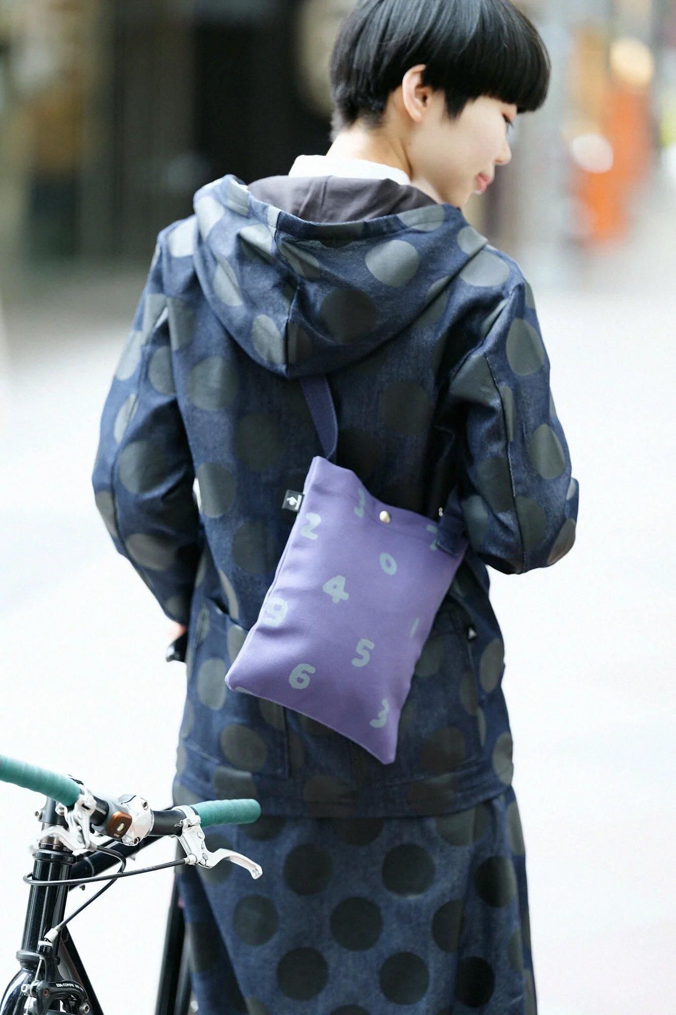 帆布 サコッシュ 小/SO-SU-U 江戸紫(えどむらさき)×灰青(はいあお)