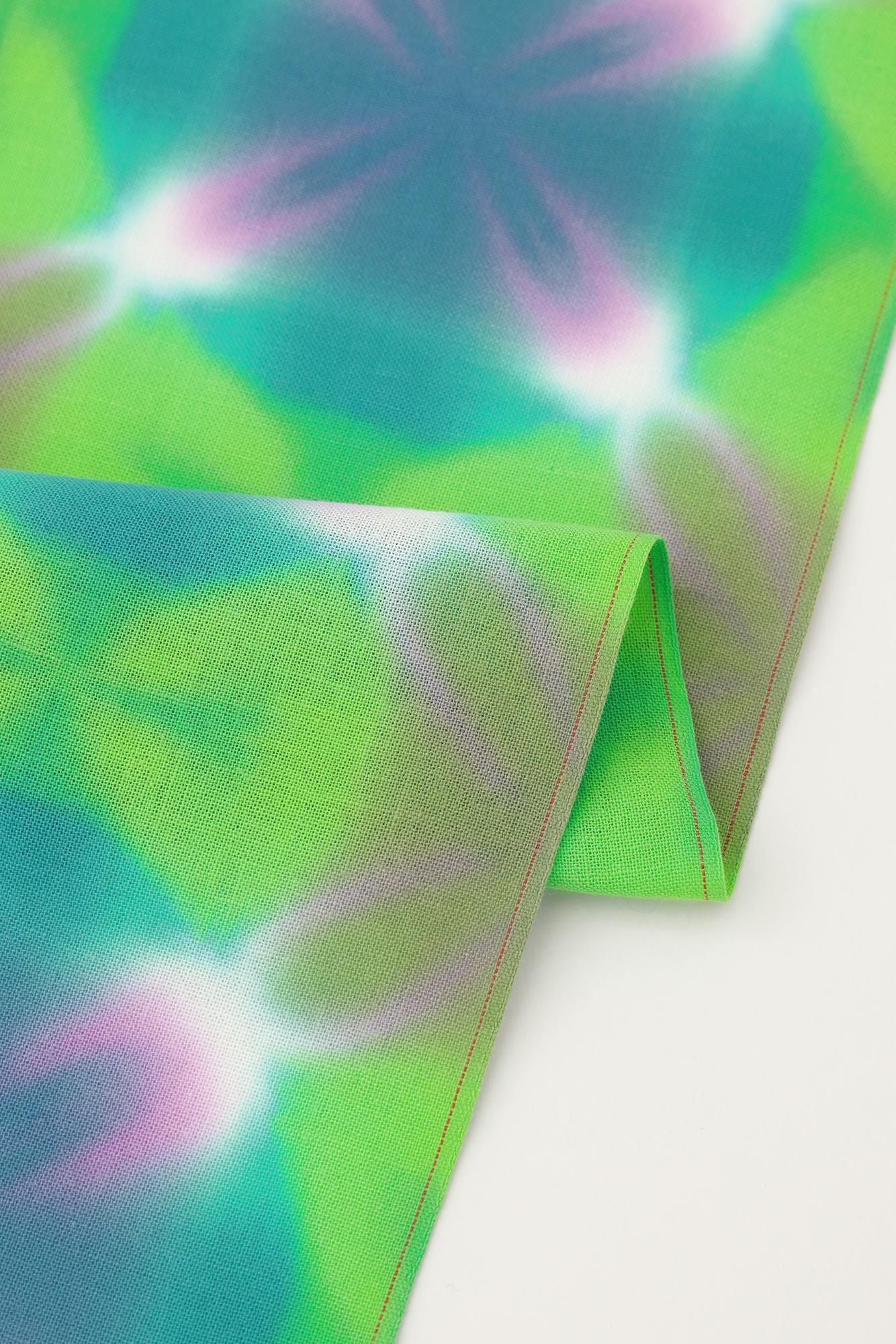 【网络限定】SOU・SOU×Mari木棉 手巾/开花(开花) 綠青色