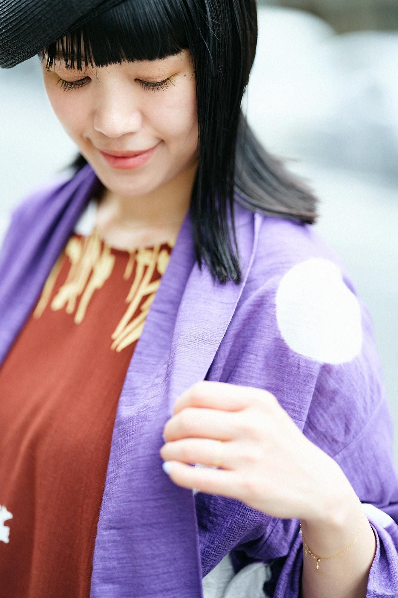 吸烟大麻豆荚 /大圆点(Mizuta Maiden),深紫色(Kokimurasaki)X Tsukumo