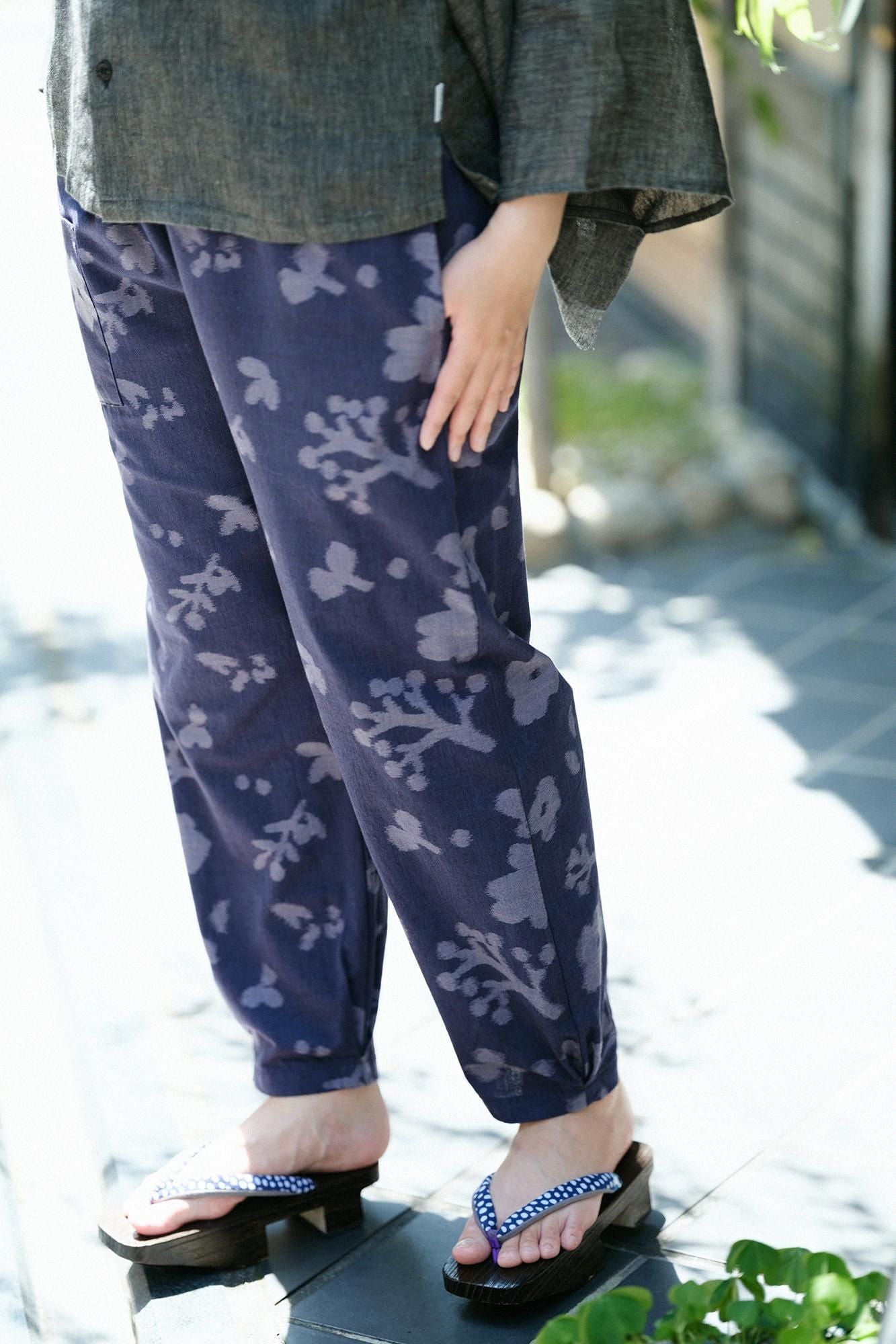 久留米織工人褲/里山深藍色