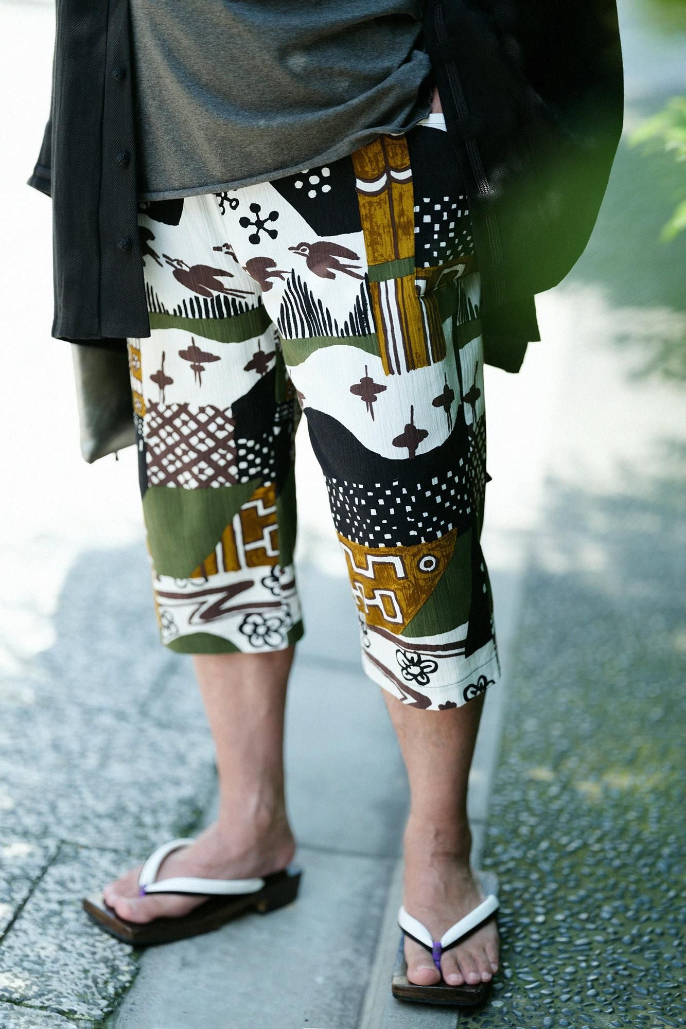 高島縮棉 20/20細腿褲/織部