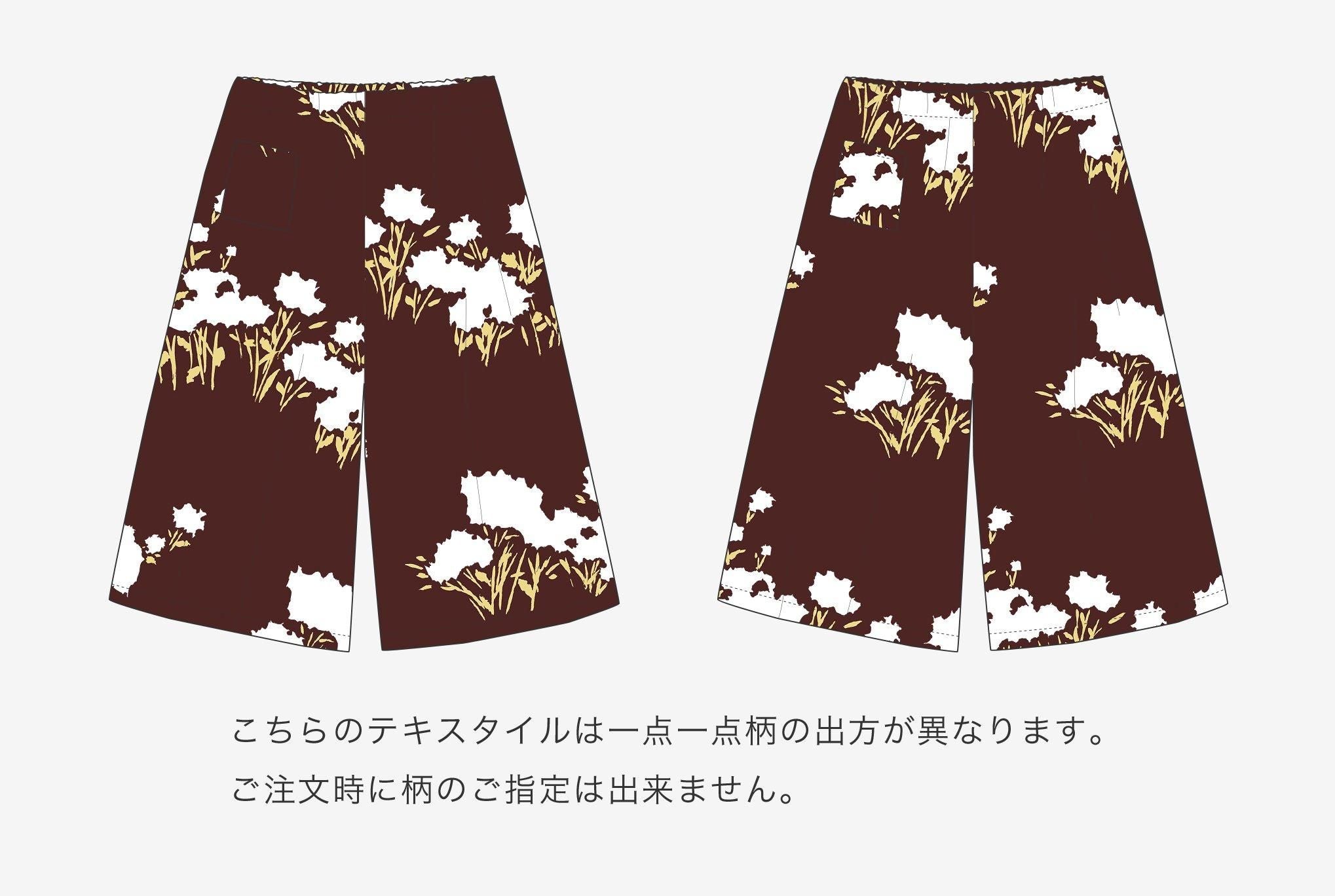 高島縮 20/20 広形(ひろなり)もんぺ はぎ丈/花あかり