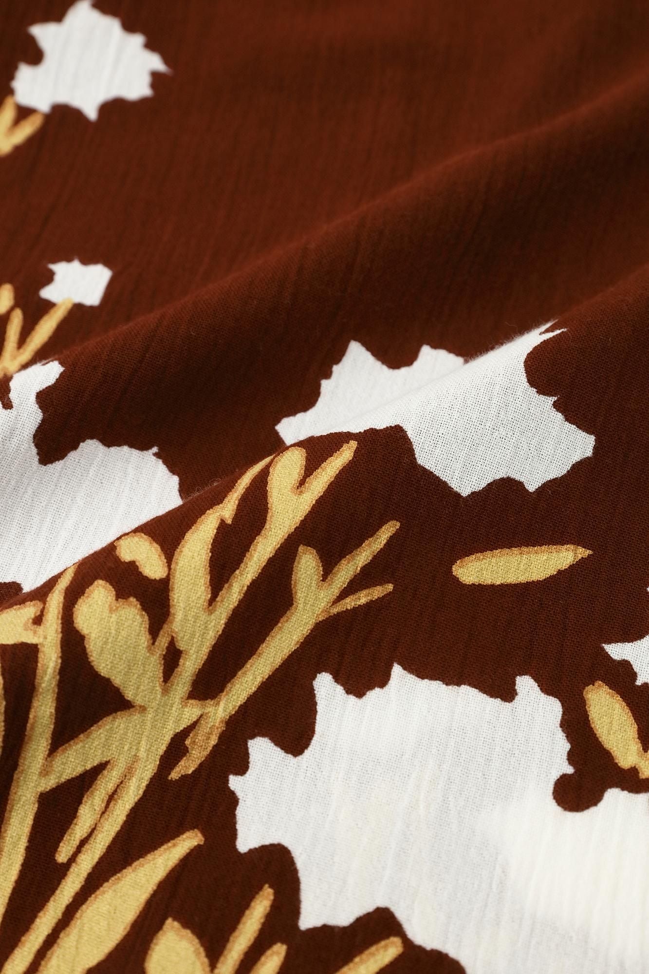 高島縮 20/20 広形(ひろなり)もんぺ はぎ丈/花あかり