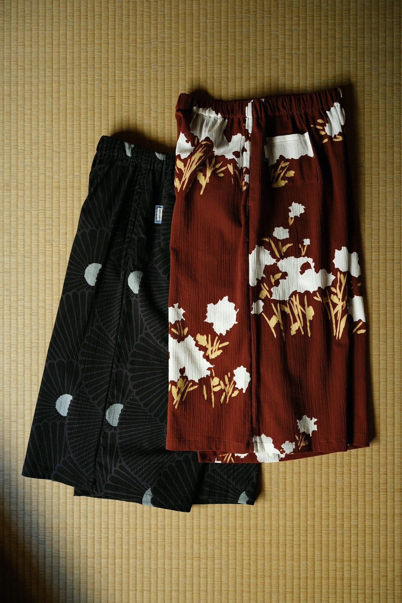 高島縮 20/20 広形(ひろなり)もんぺ はぎ丈/花あかり