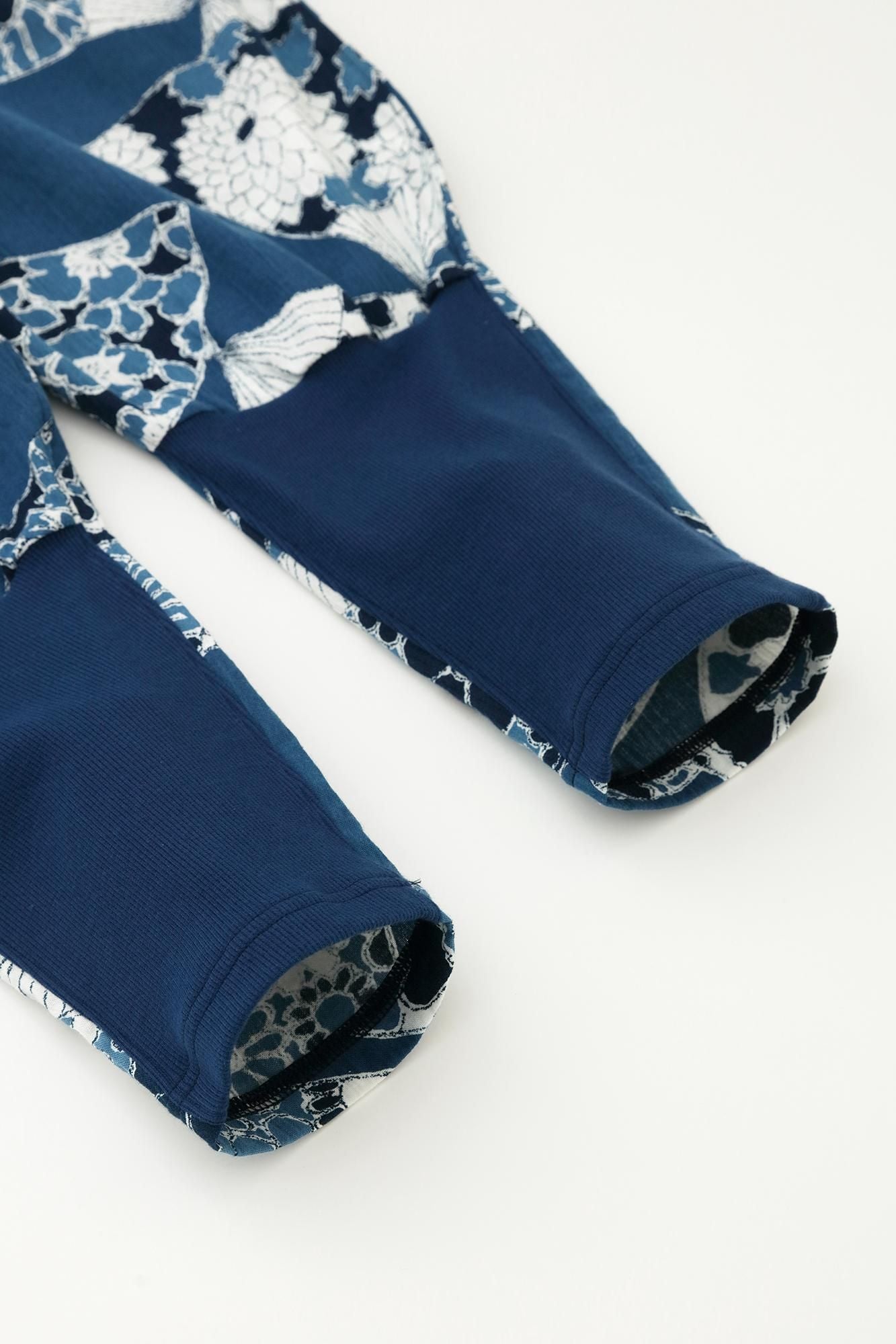 高島縮棉 20/20 藍捺染 哈倫褲/扇子