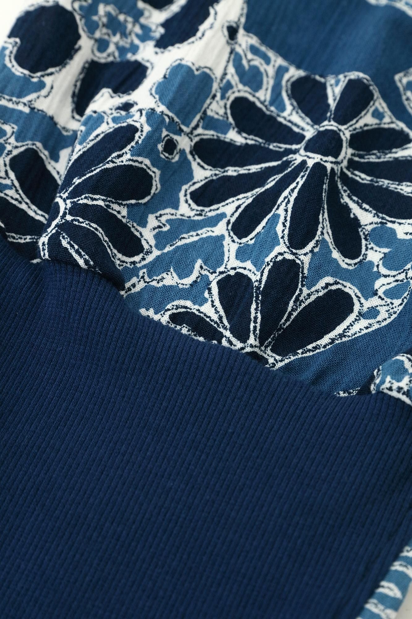 高島縮棉 20/20 藍捺染 哈倫褲/扇子