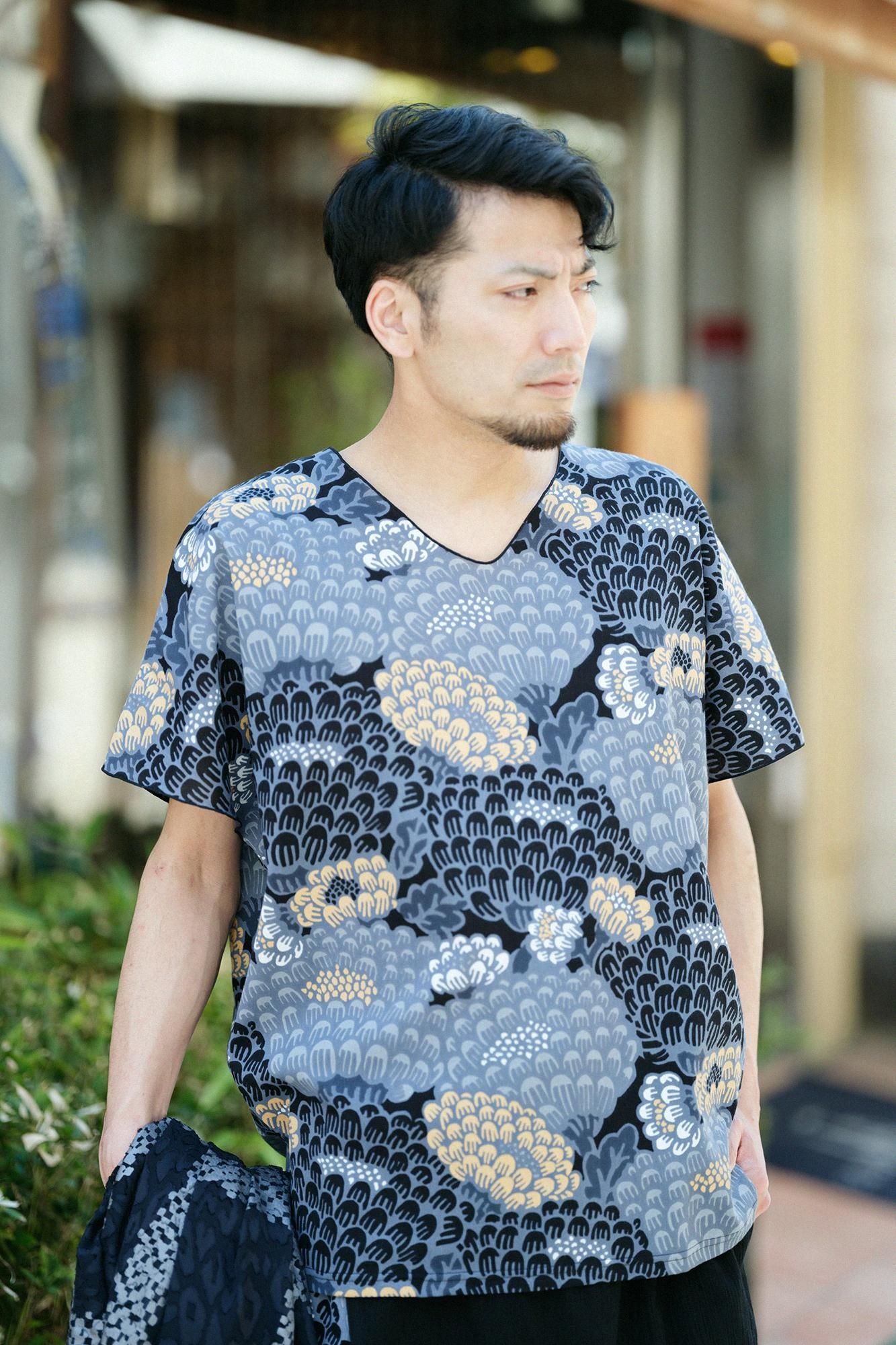 高島縮棉 40/40 短袖上衣 / 絢爛 寶來