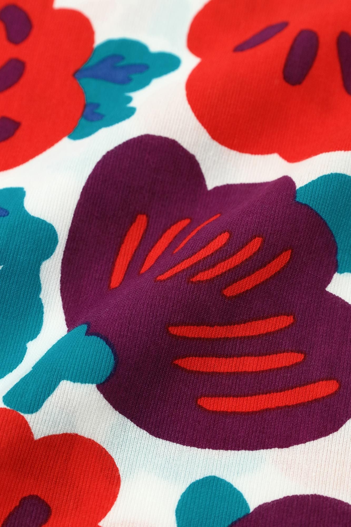 Chizimi Cotton 40/40 V-neck Shirt / Flowers