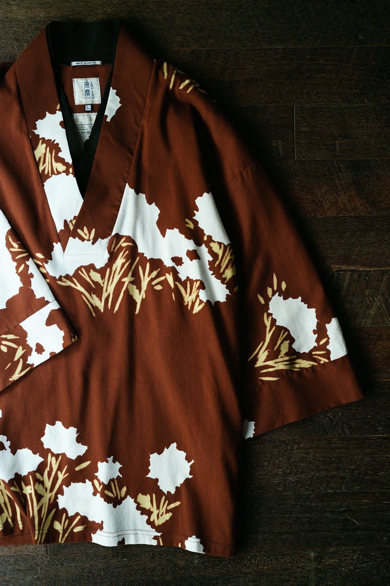 【Online】Chizimi Cotton 40/40 Fubi Double Collar Shirt / Luminous Flowers