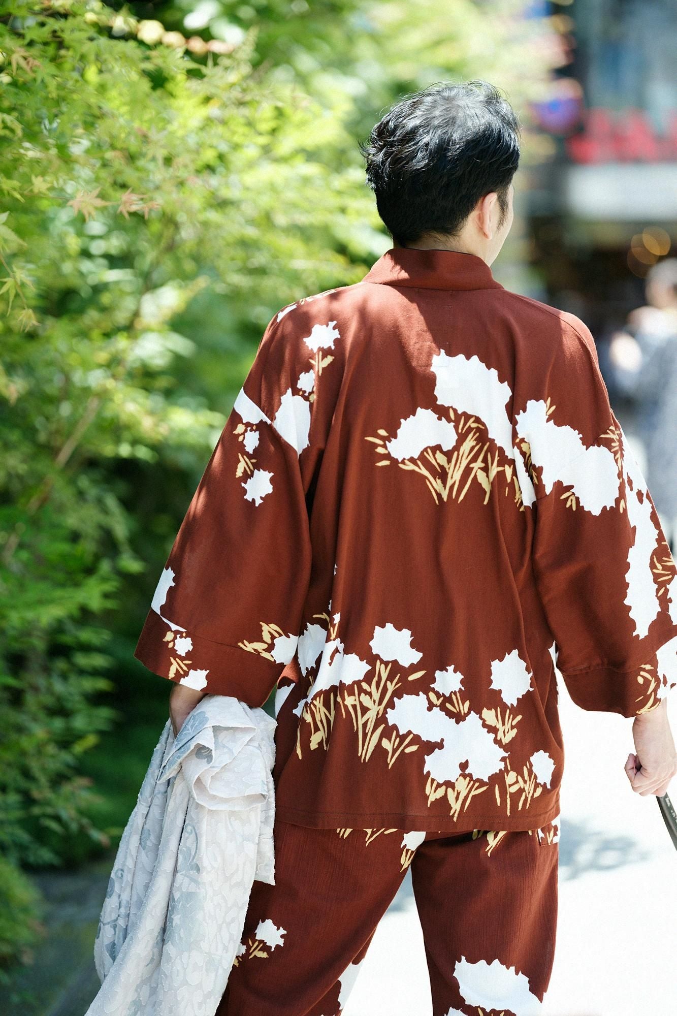 【Online】Chizimi Cotton 40/40 Fubi Double Collar Shirt / Luminous Flowers