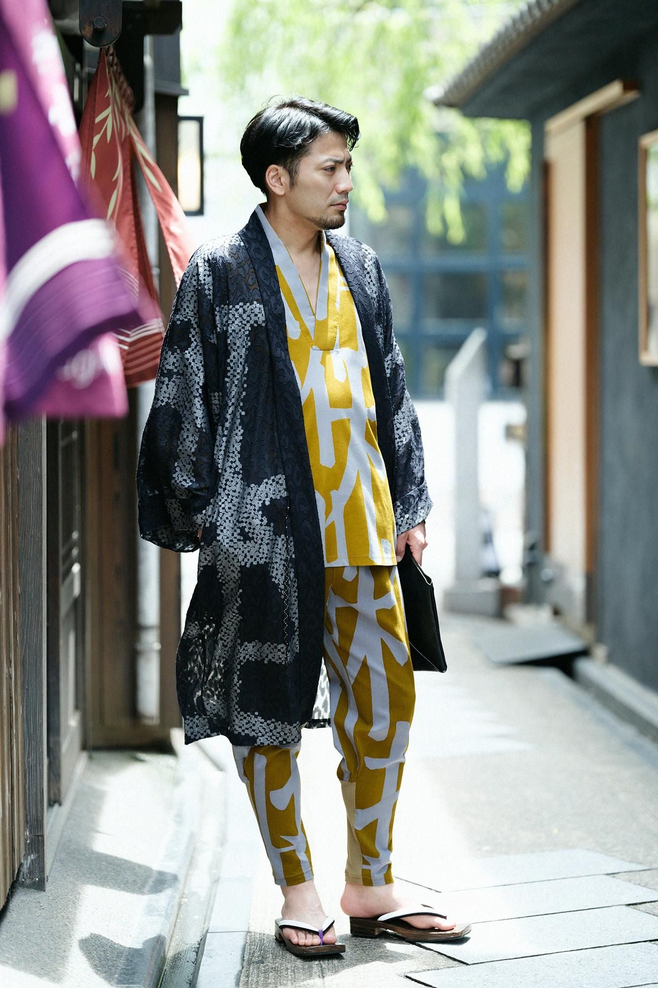 Chizimi Cotton 40/40 Fubi Kimono Shirt / Rhythm