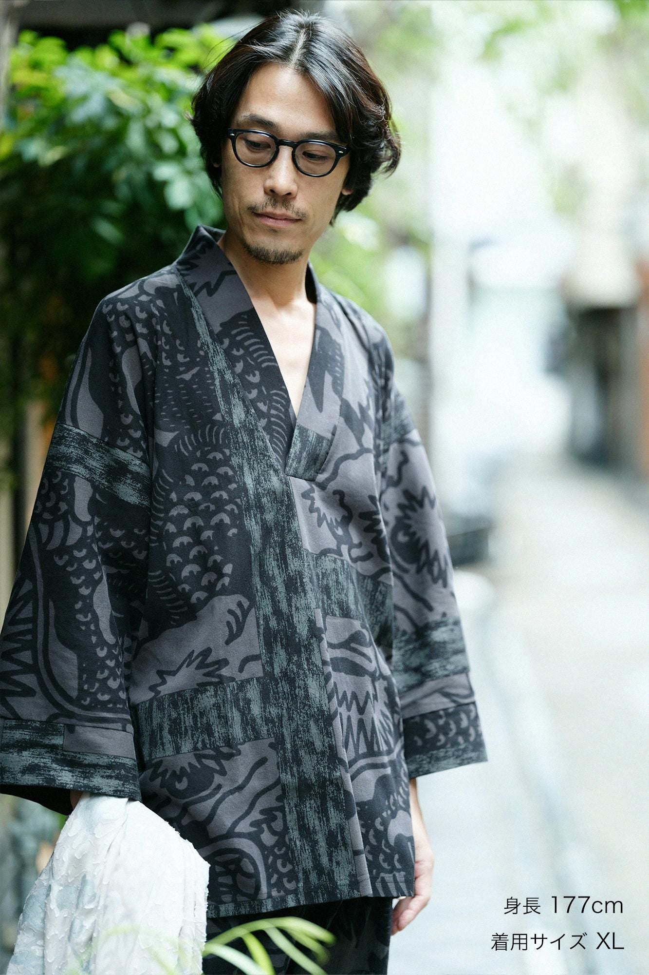 高島縮棉 40/40風靡 上衣/青龍