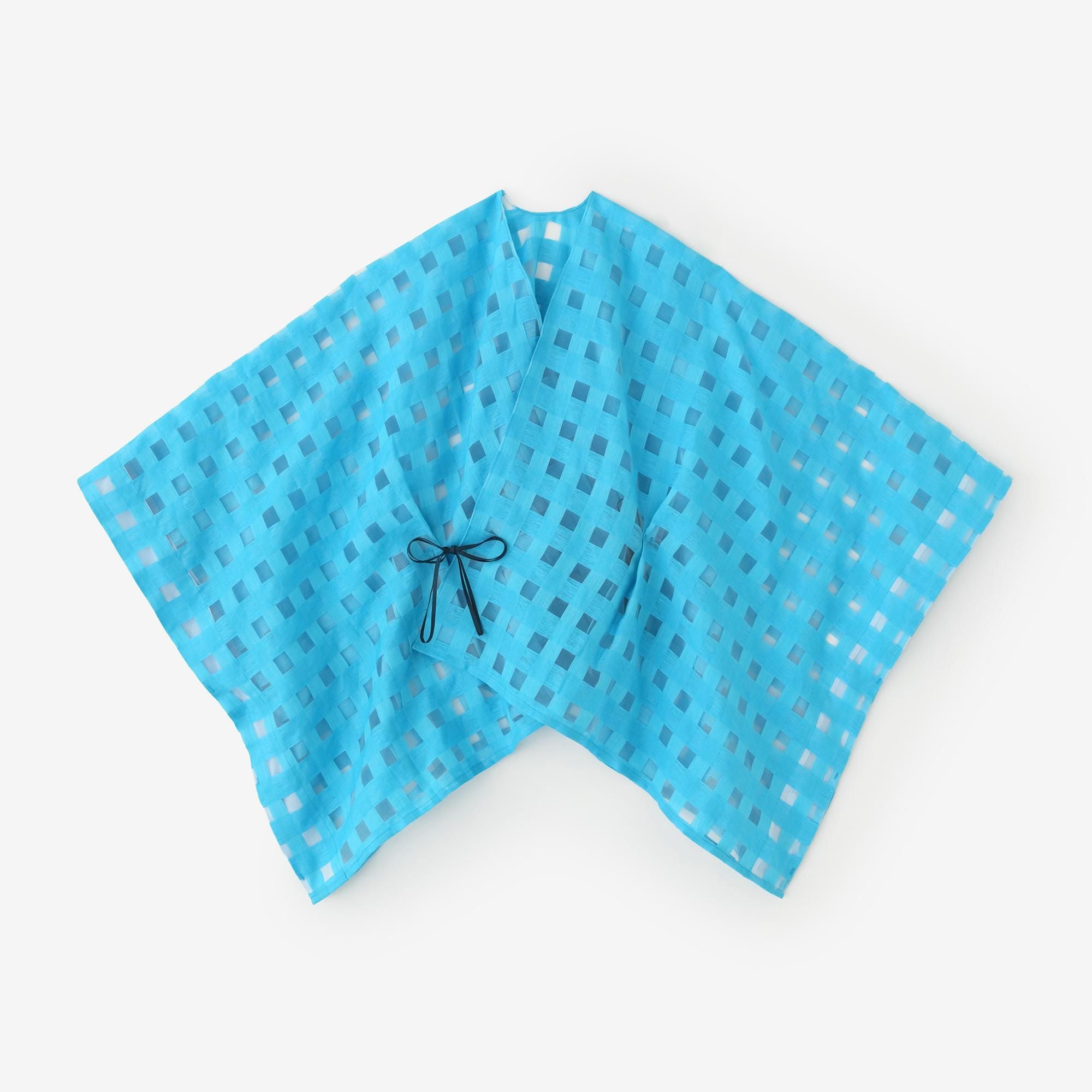 麻 透かし格子織（こうしおり） きさらぎ 短丈（みじかたけ）／新橋色