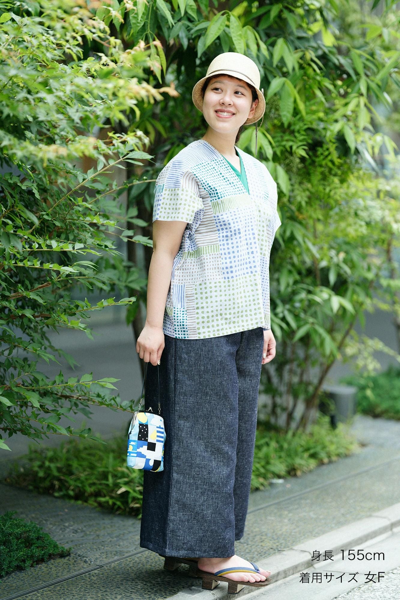 麻デニム 広形(ひろなり)もんぺ/黒紺(くろこん)