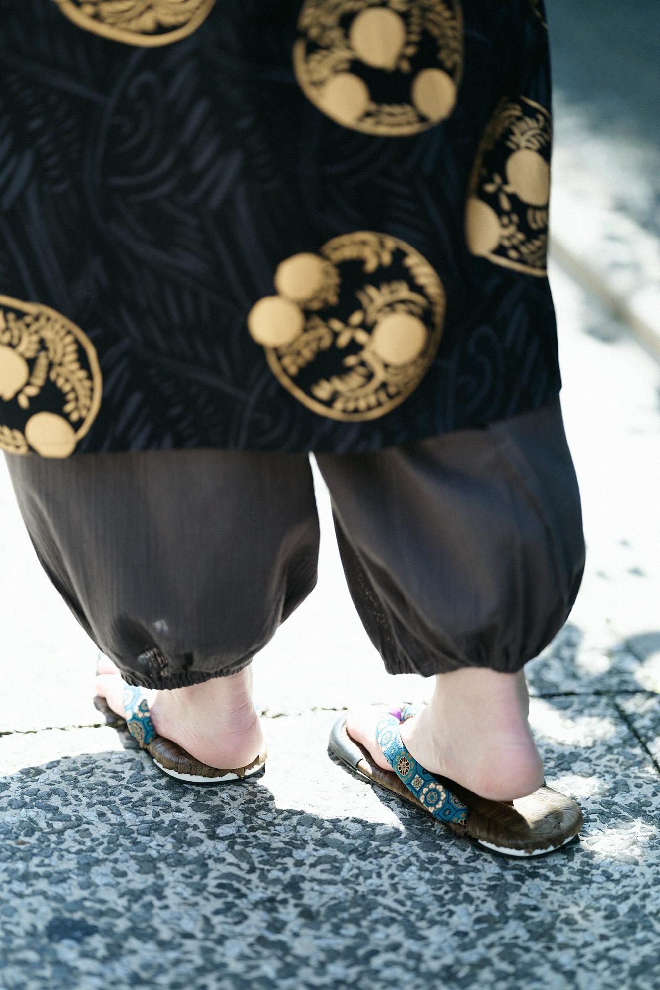 草履涼鞋 染竹 / 華麗 碧玉色