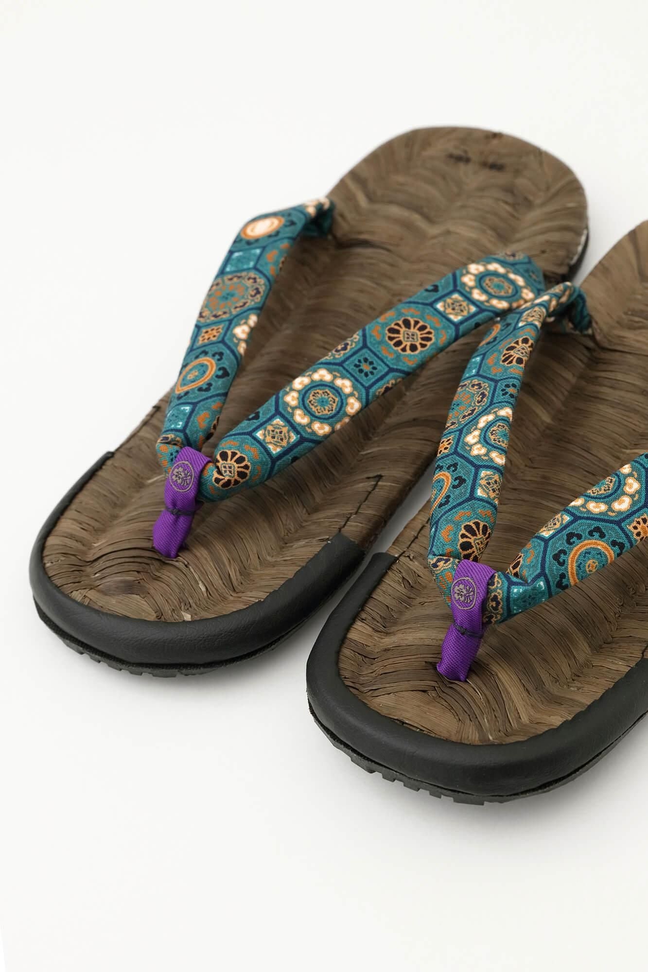 草履涼鞋 染竹 / 華麗 碧玉色