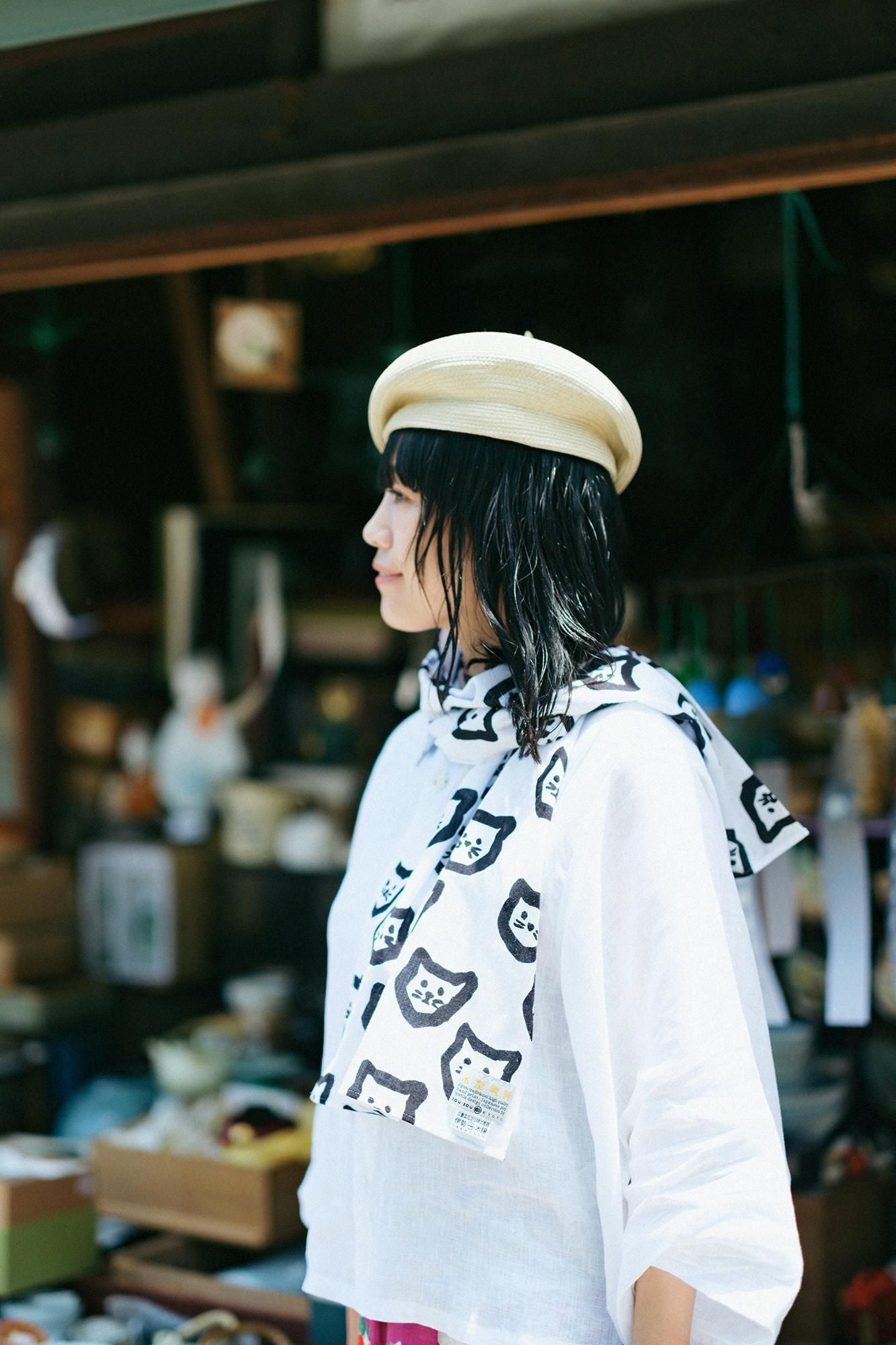 Isemomen Cotton Short Scarf / Kitten