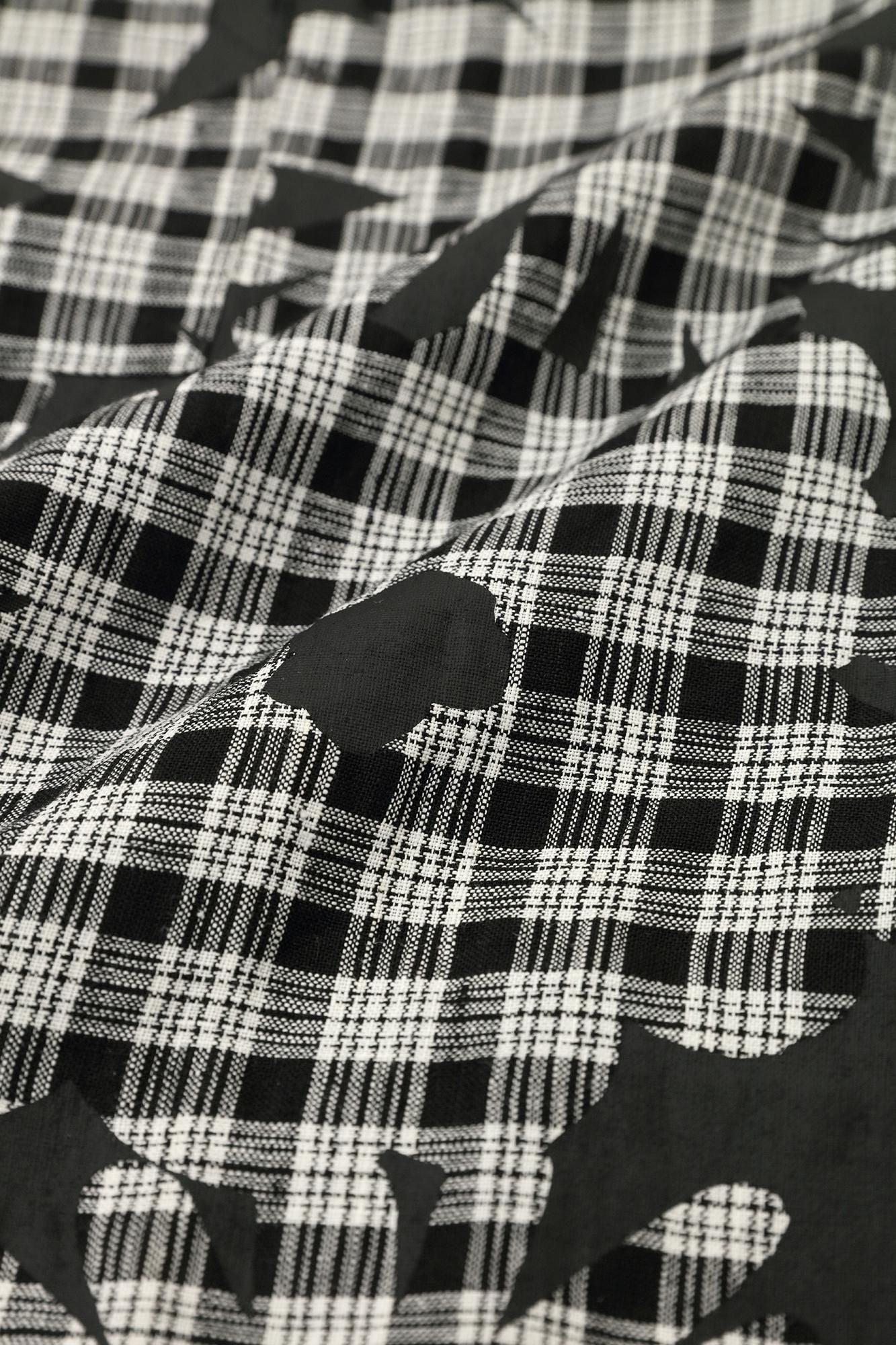 린넨 체크 BIKE 스테테코 4분의 1/오오라카