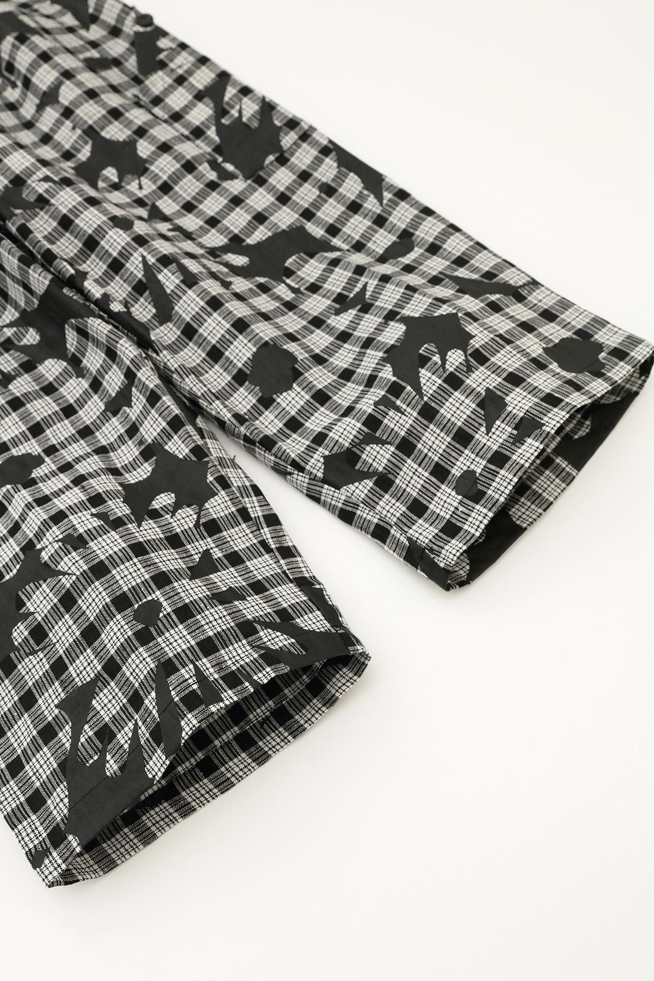 린넨 체크 BIKE 스테테코 4분의 1/오오라카