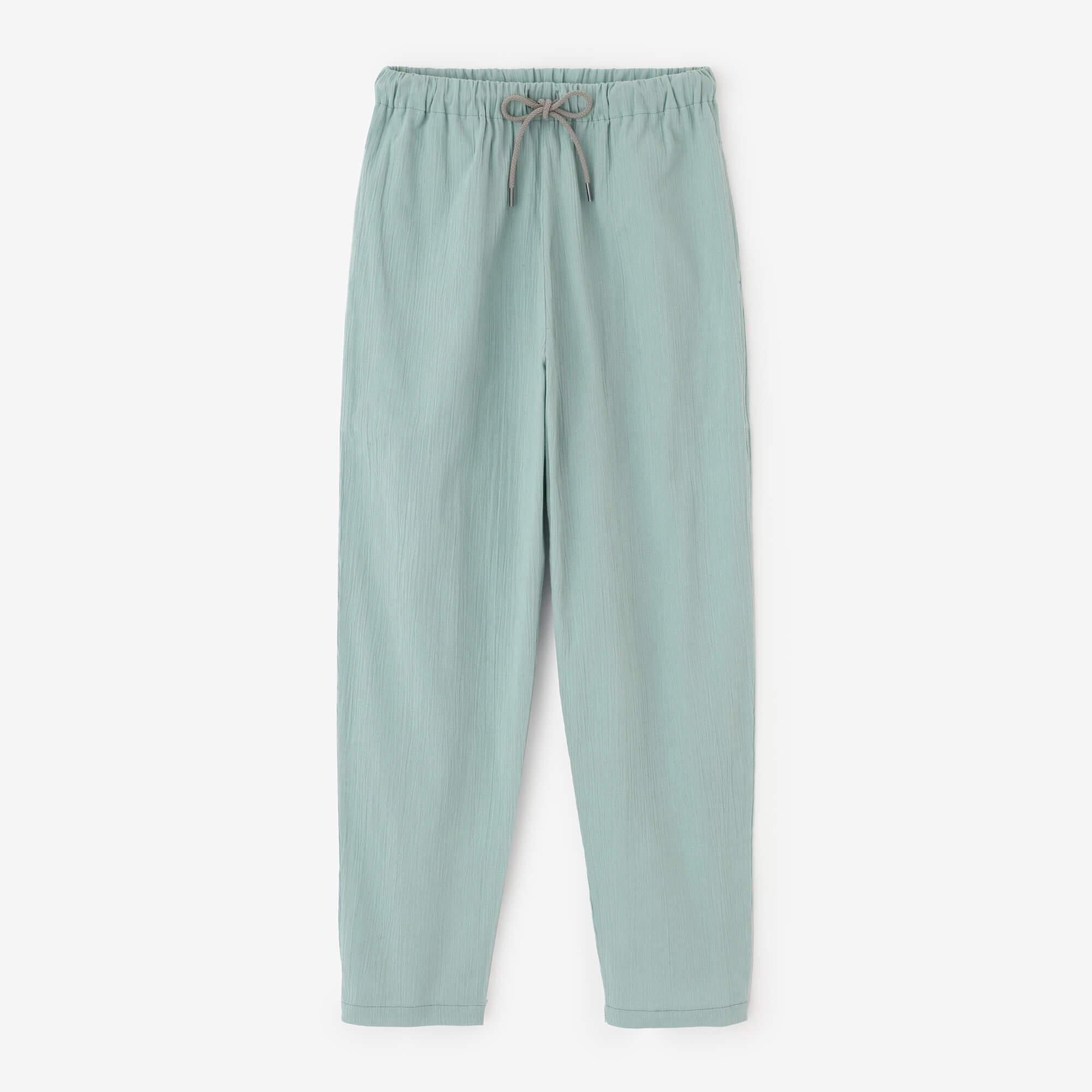 Chizimi Cotton 20/20 Easy Tapered Pants/Pale Greyish Blue