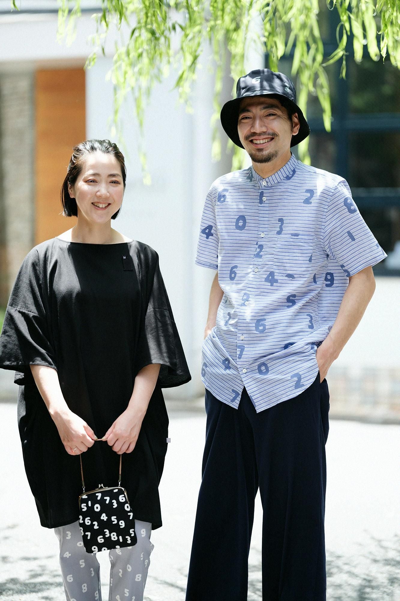 棉麻 薄紗 立領短袖襯衫/ SO-SU-U十數 寶藍色 粗細條紋