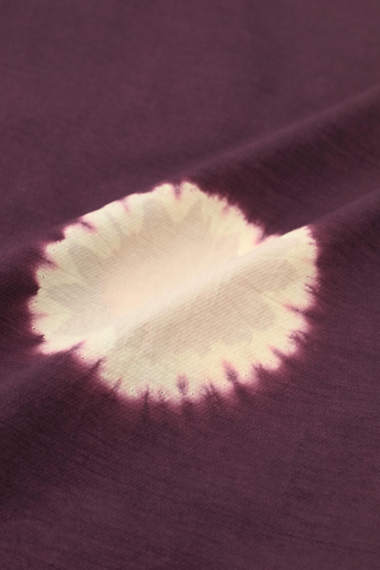 近清紮染 Kersey粗織布 圓弧袖 方形上衣/大圓點 桑紫色×淺米灰色