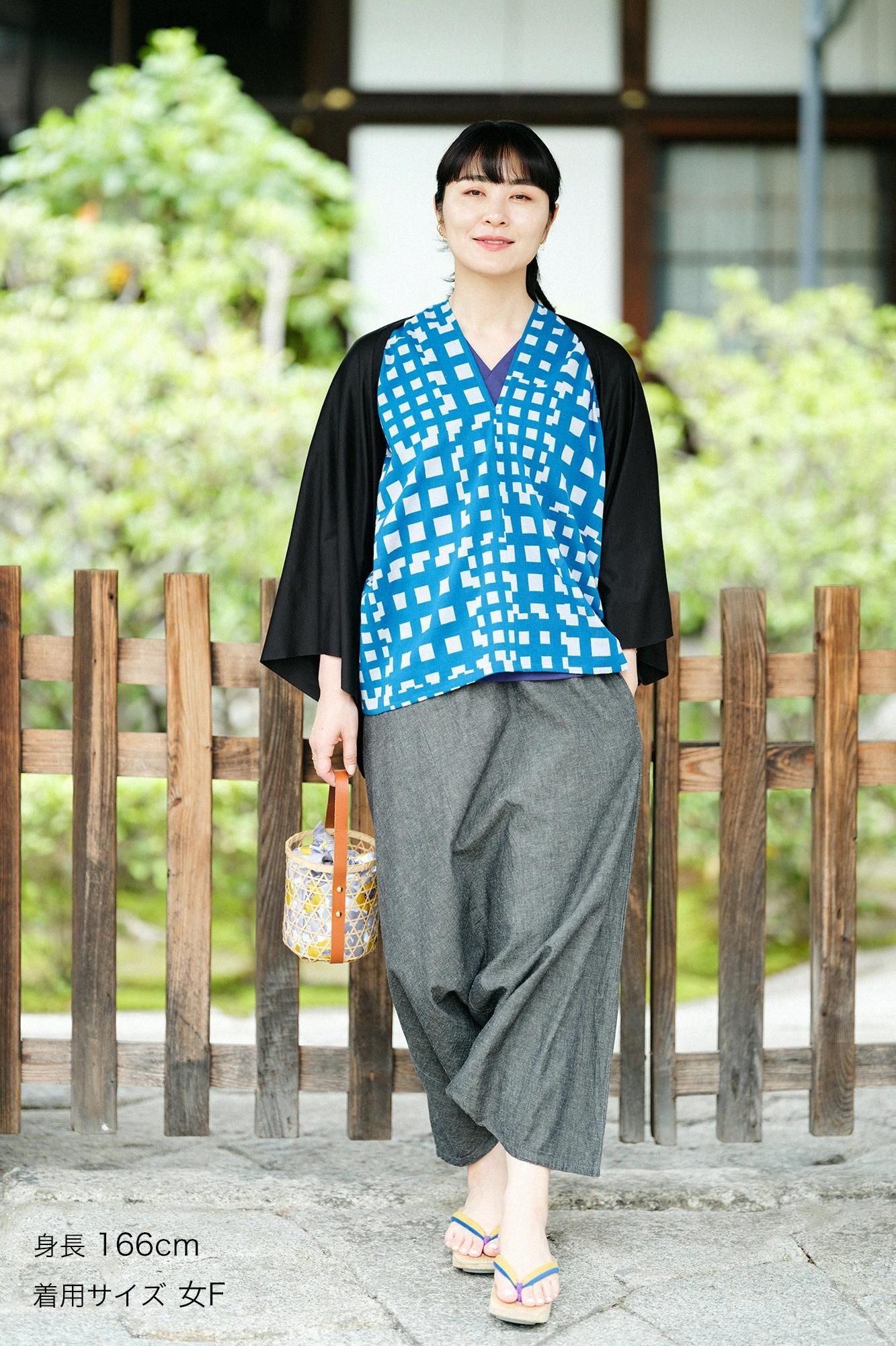 GIZA×萊賽爾平針織 飛鼠袖外披 短版/黑色