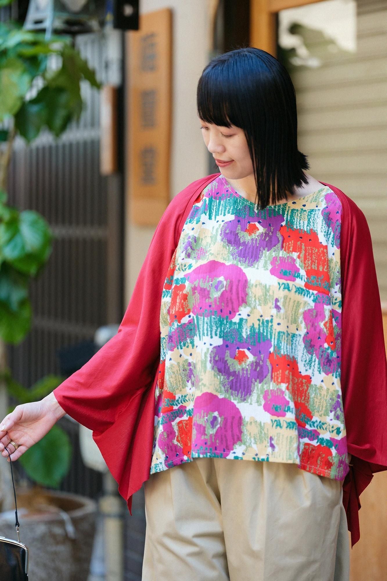 GIZA×Lyocell Plain Stitch Squirrel-like Short Cardigan / Dark Red