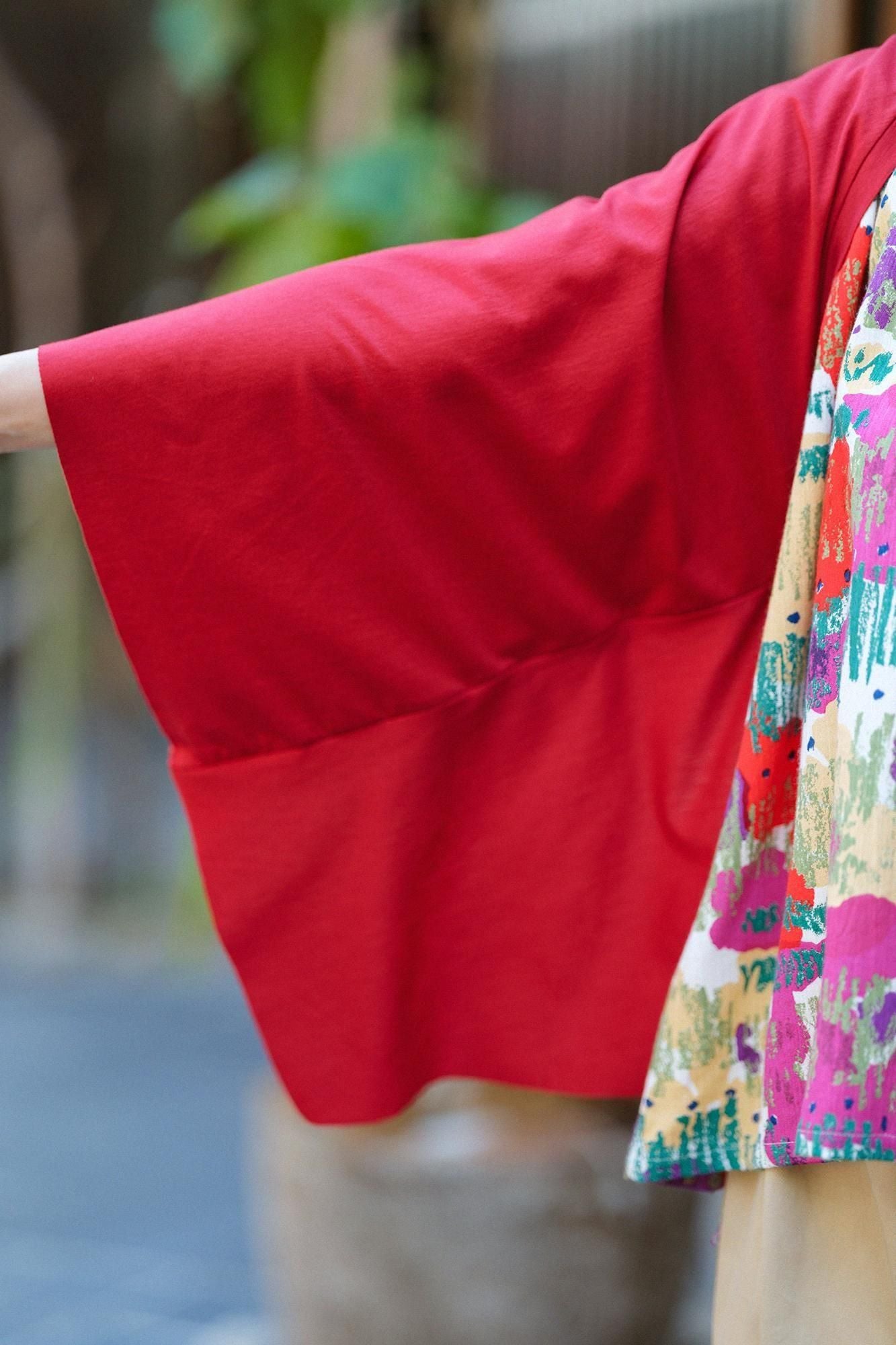 GIZA×Lyocell Plain Stitch Squirrel-like Short Cardigan / Dark Red