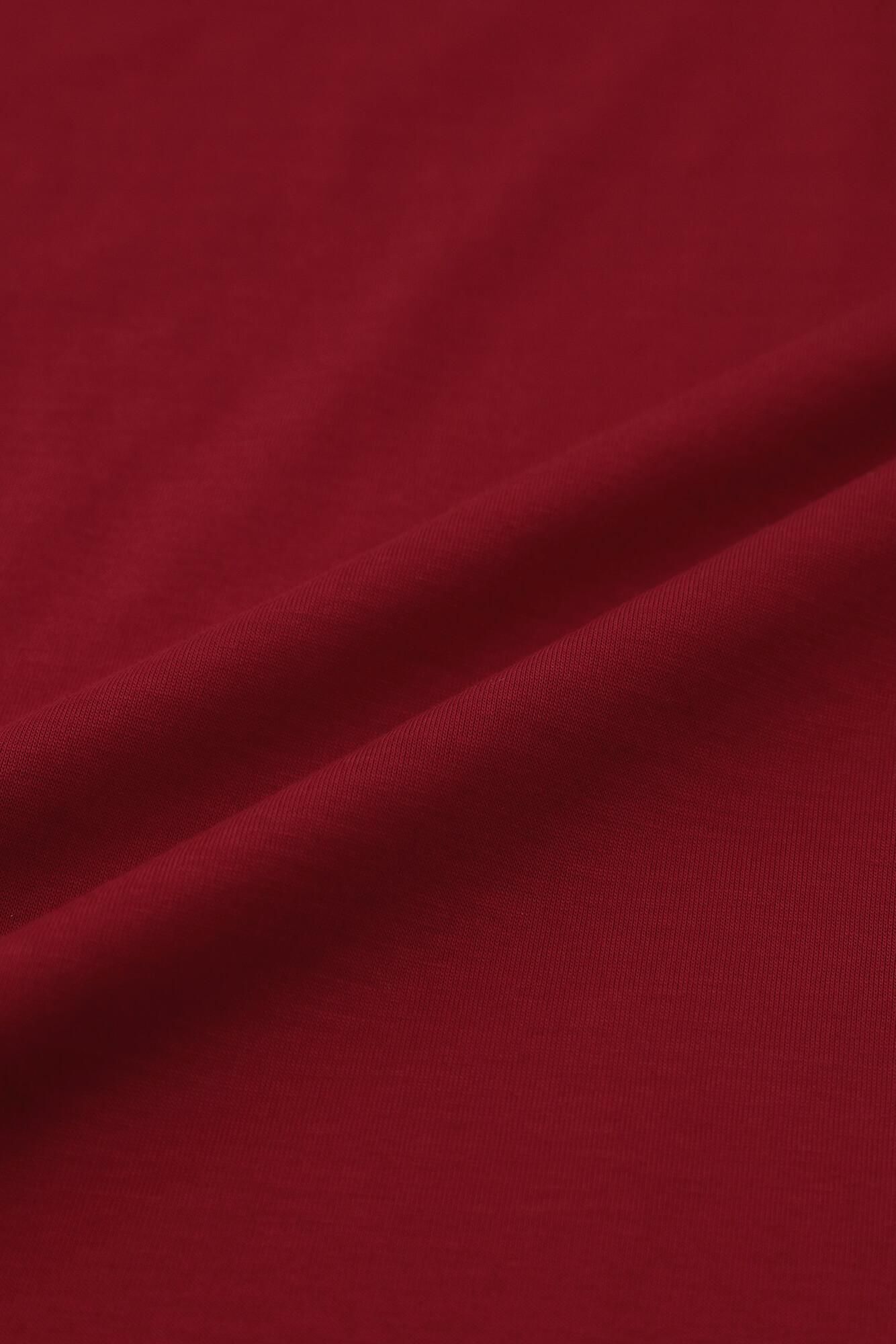 GIZA×Lyocell Plain Stitch Squirrel-like Short Cardigan / Dark Red