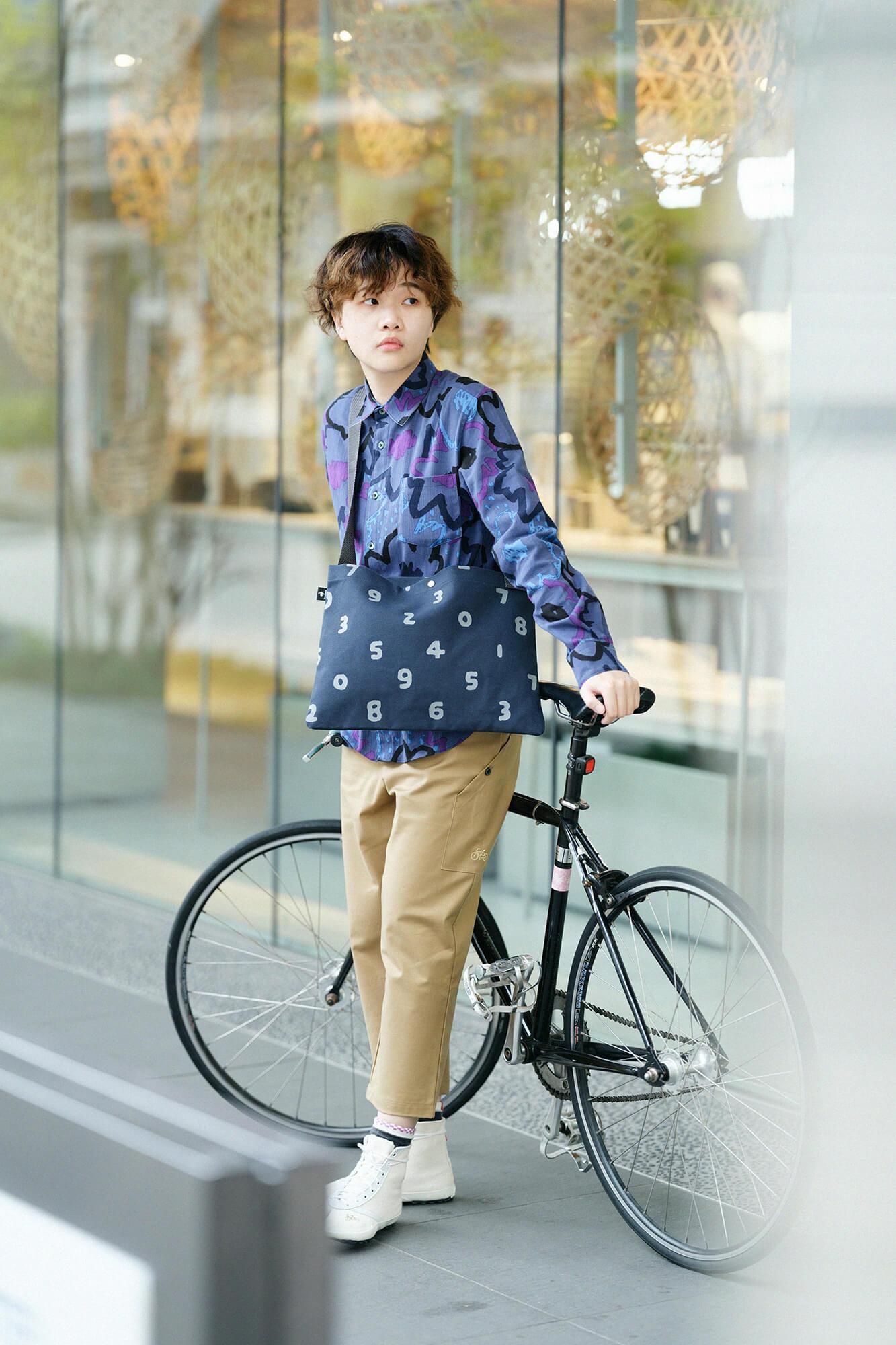 帆布 サコッシュ/SO-SU-U 濃紺(のうこん)×銀鼠(ぎんねず)